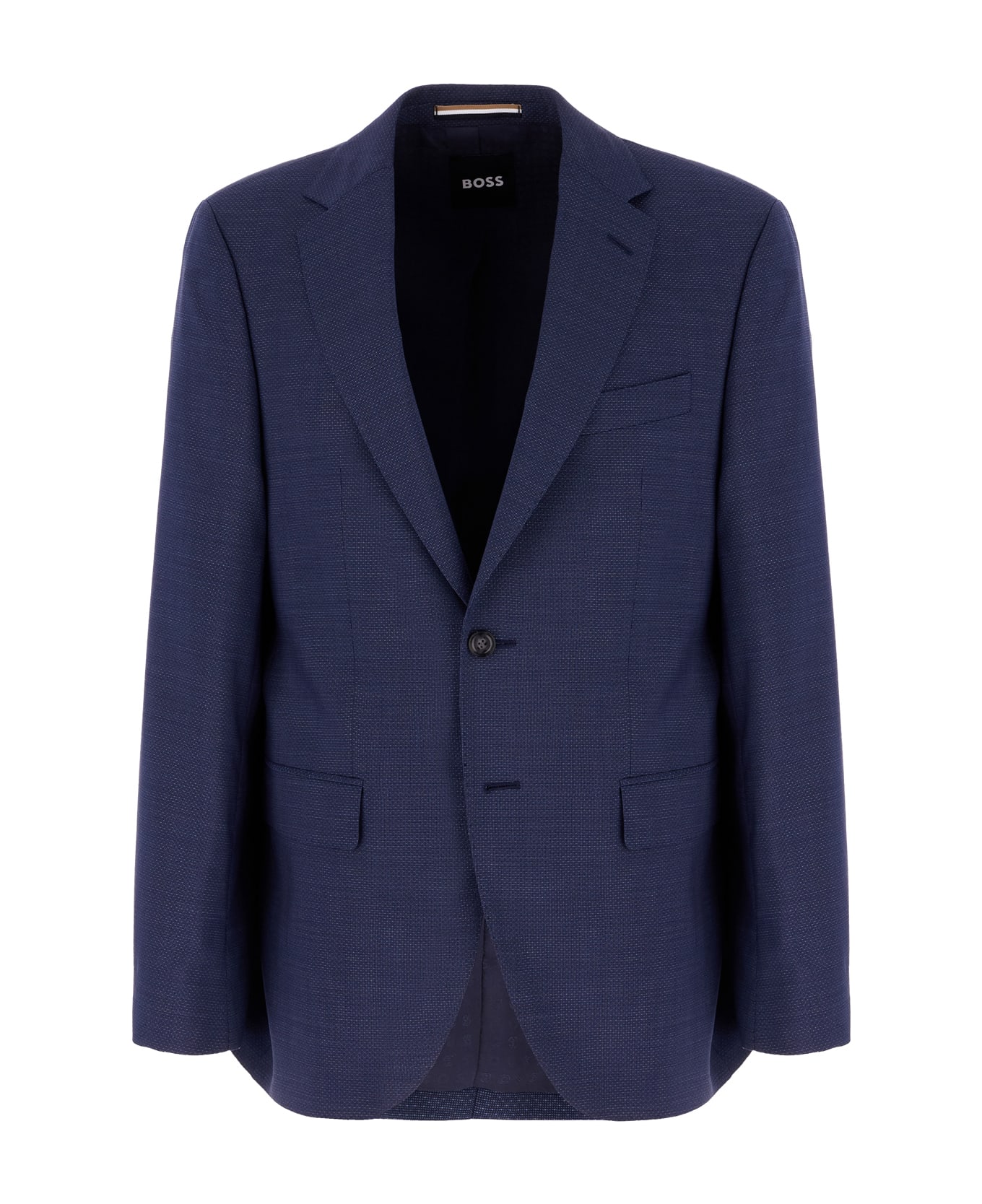 Hugo Boss Embroidered Wool Suit - BLUE