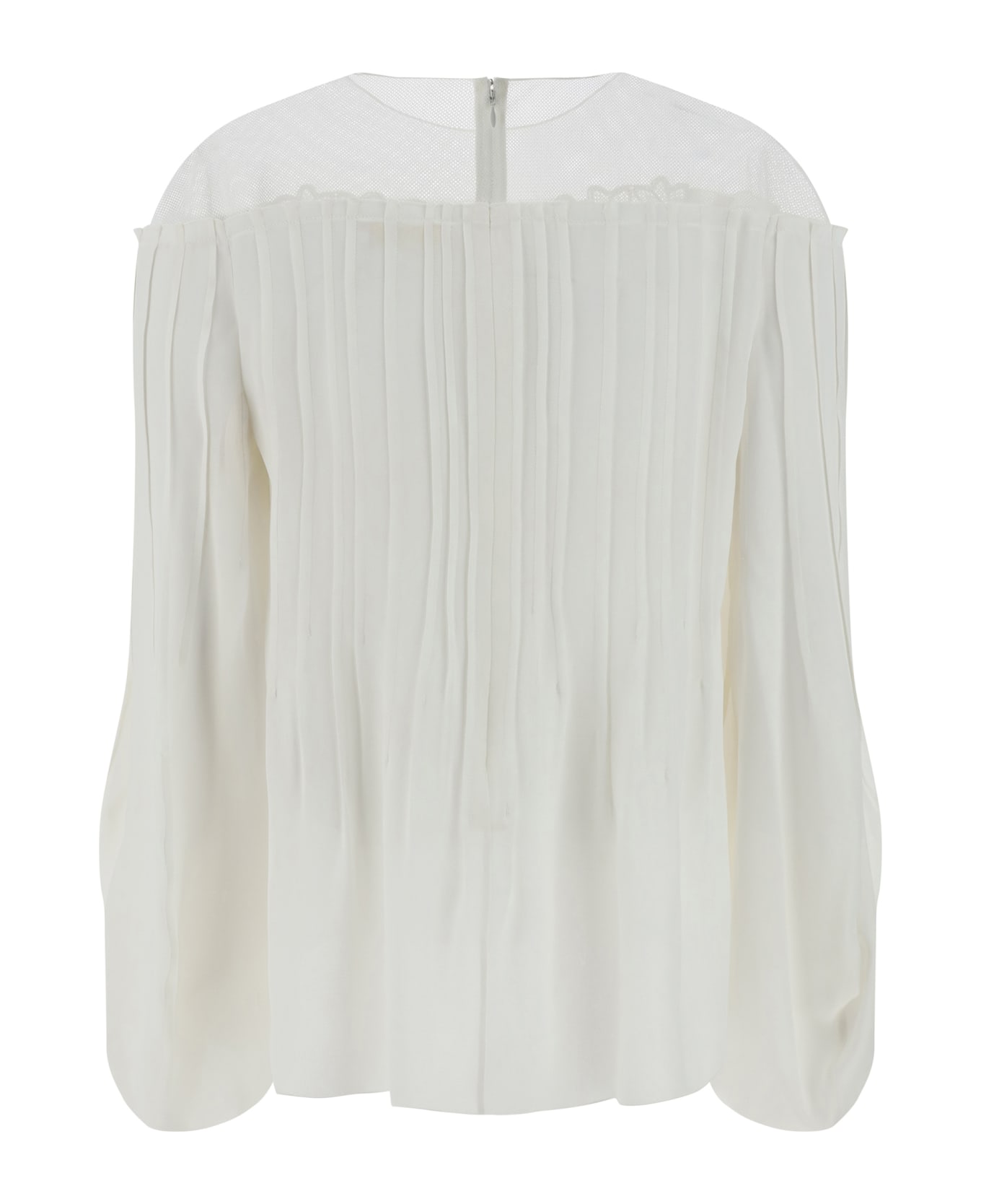 Chloé Silk Blouse With Embroidery - Iconic Milk