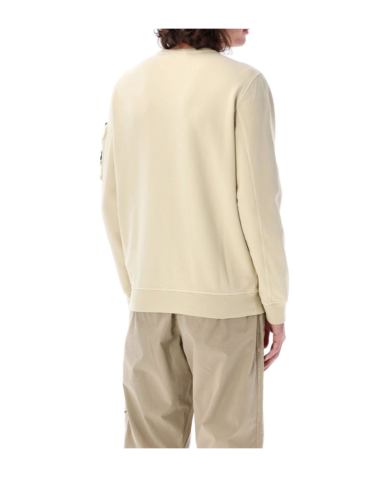 Stone Island Compass Patch Crewneck Sweatshirt - Sand