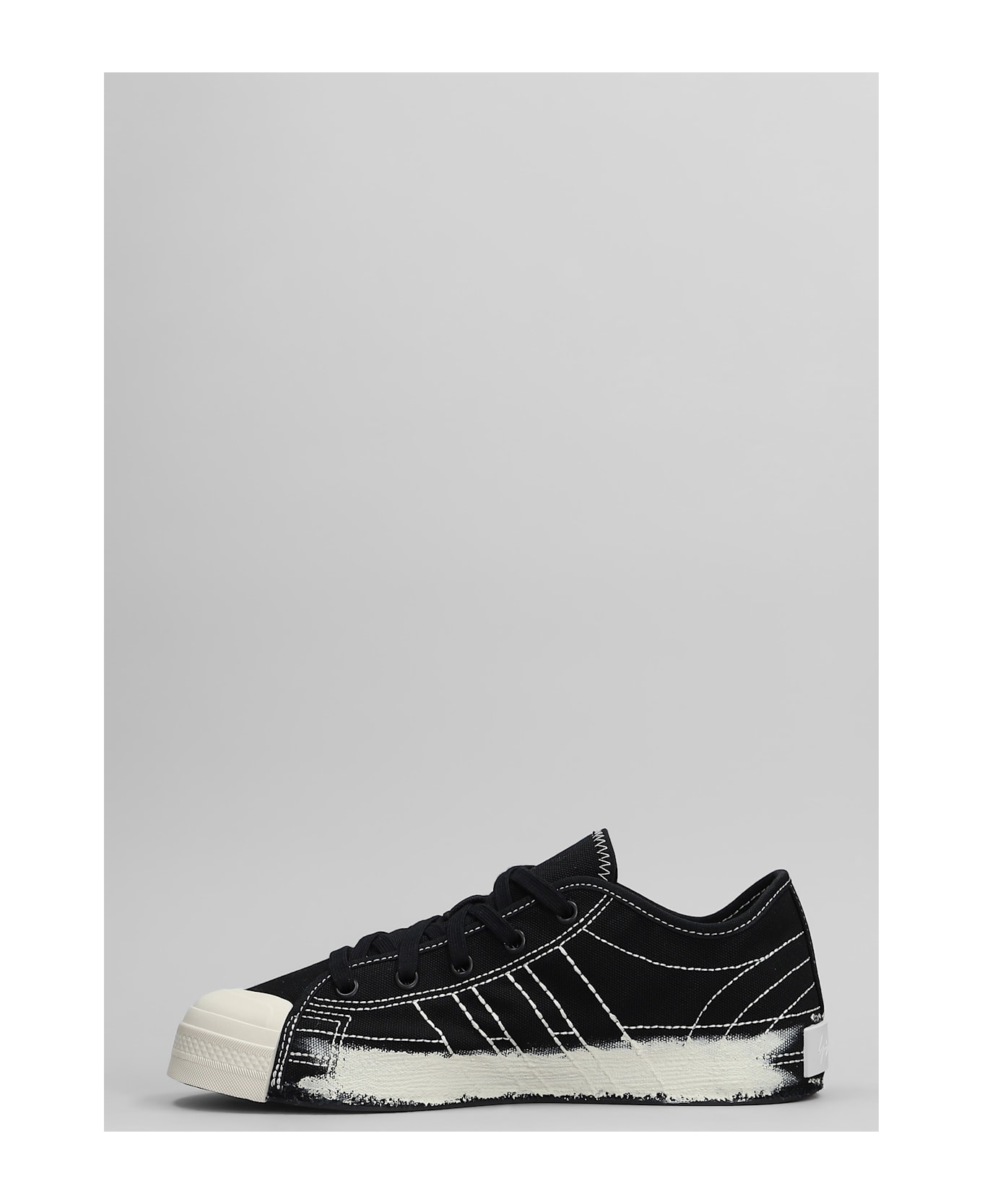 Y-3 Nizza Low Sneakers In Black Fabric - black