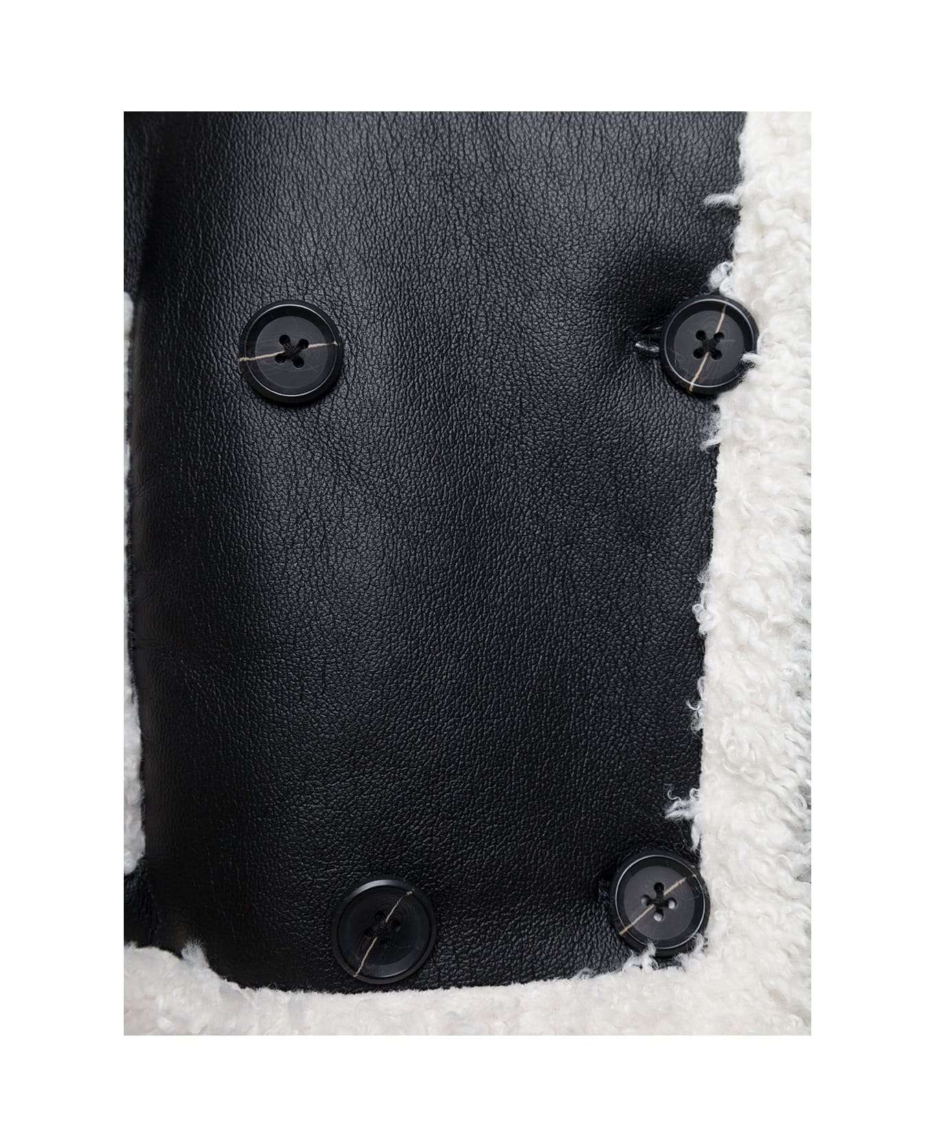 STAND STUDIO 'khristy' Black And White Shearling Jacket With Faux Fur Trims In Faux Leather Woman - BLACK