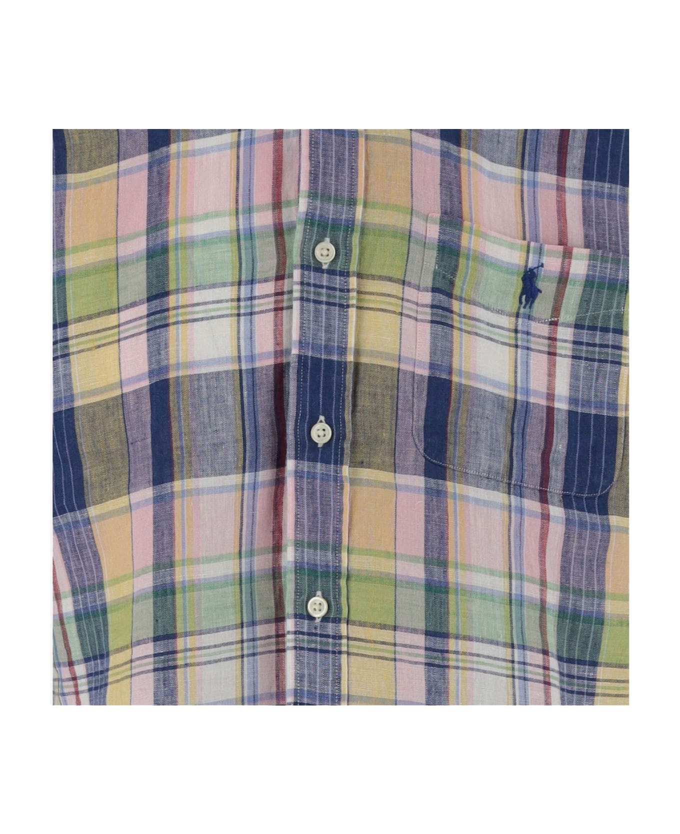 Polo Ralph Lauren Linen Shirt With Check Pattern - Red
