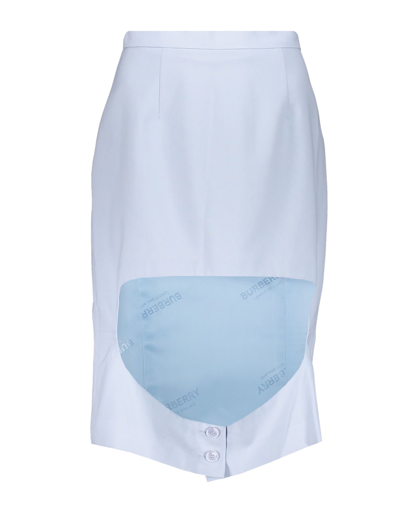 Burberry Midi Skirt - Light Blue