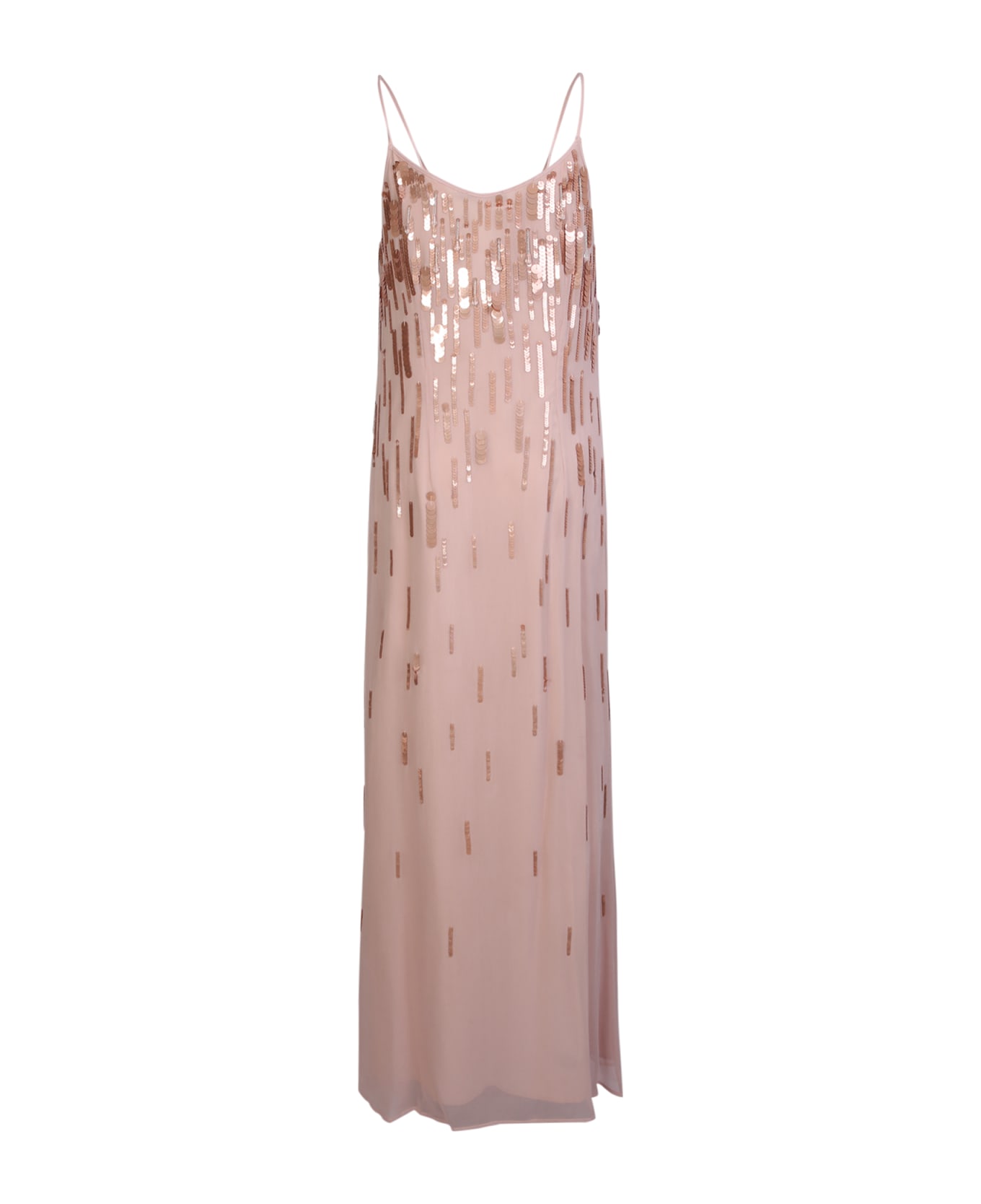 Amen Sequin Embroidered Long Dress Pink - Pink