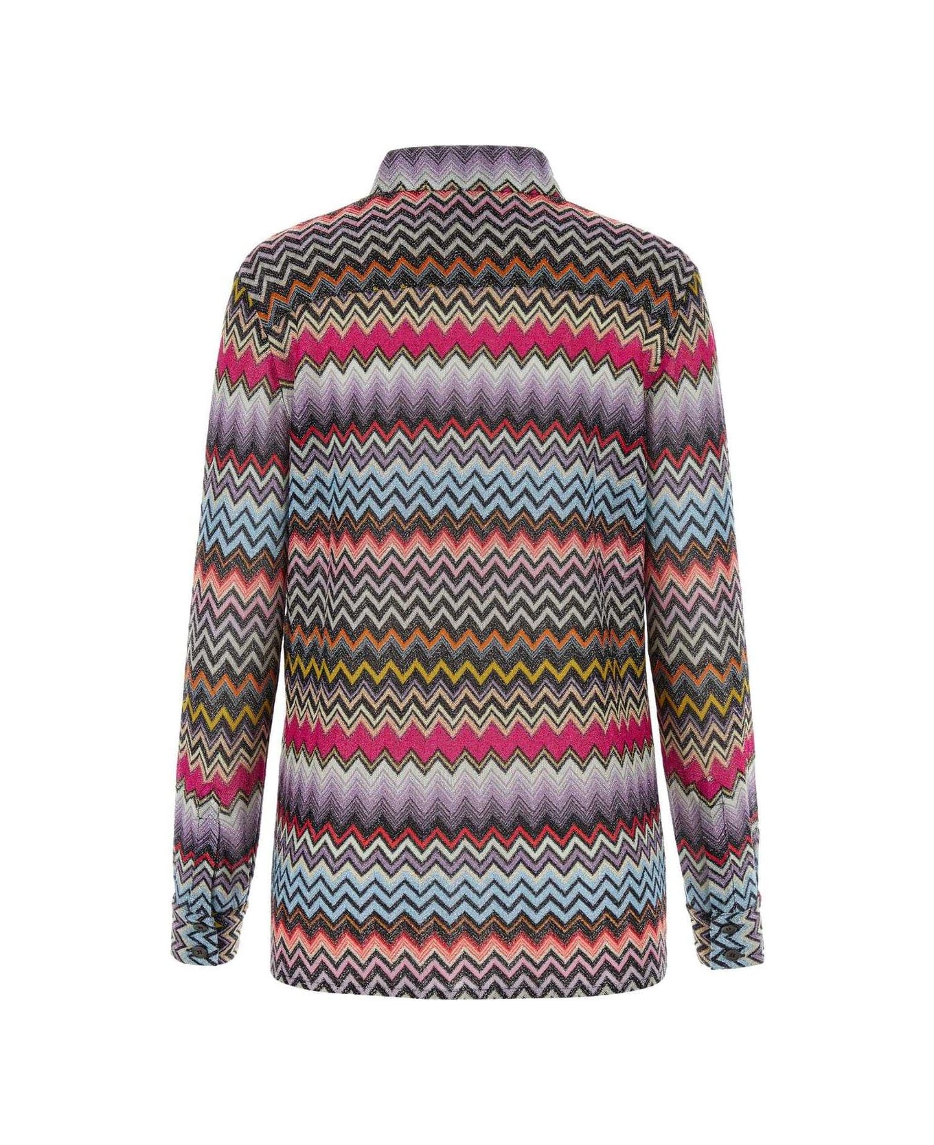 Missoni Patternede Embroidered Button-up Long-sleeved Shirt - Multicolor