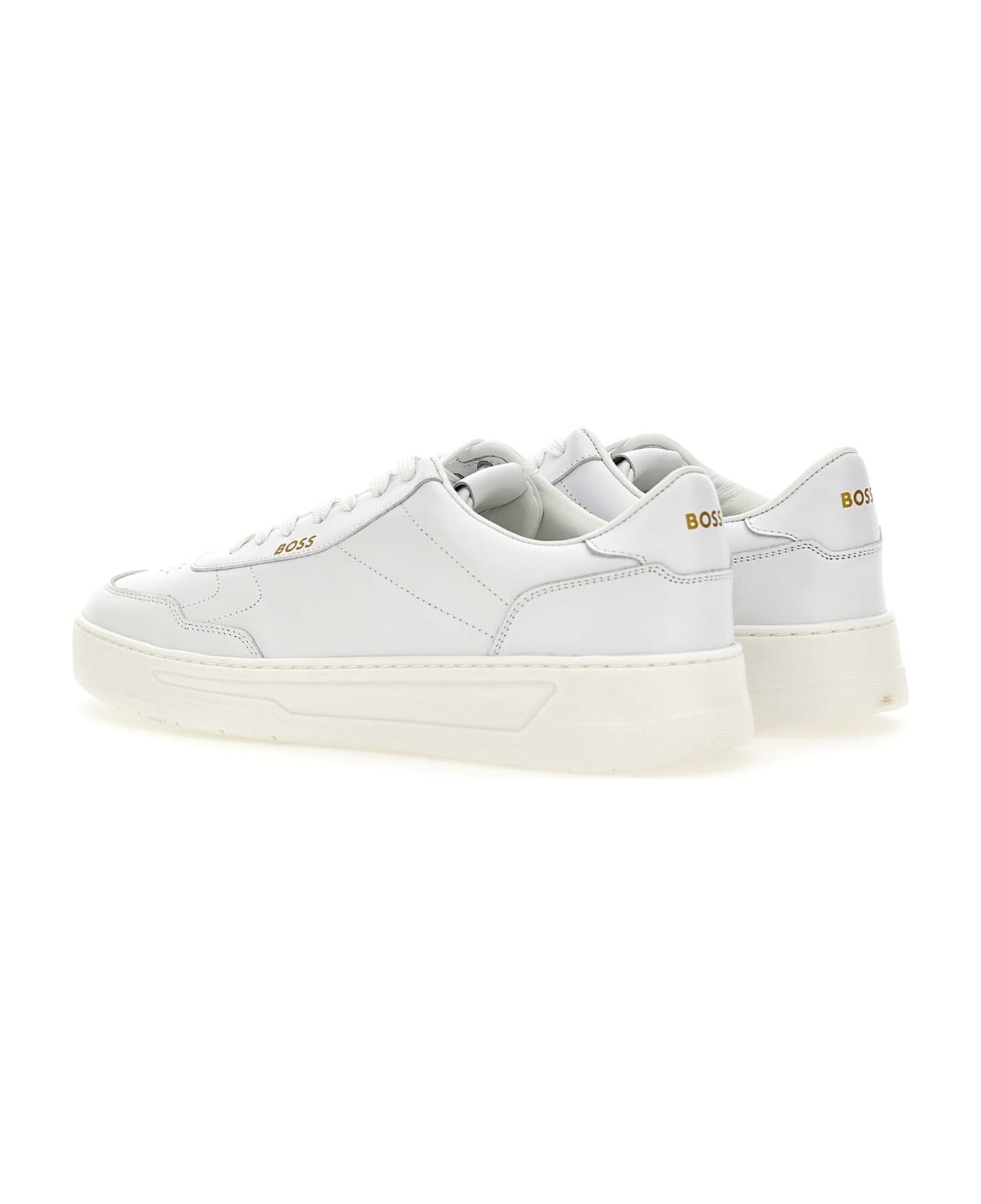Hugo Boss "baltimore Tenn" Leather Sneakers - WHITE