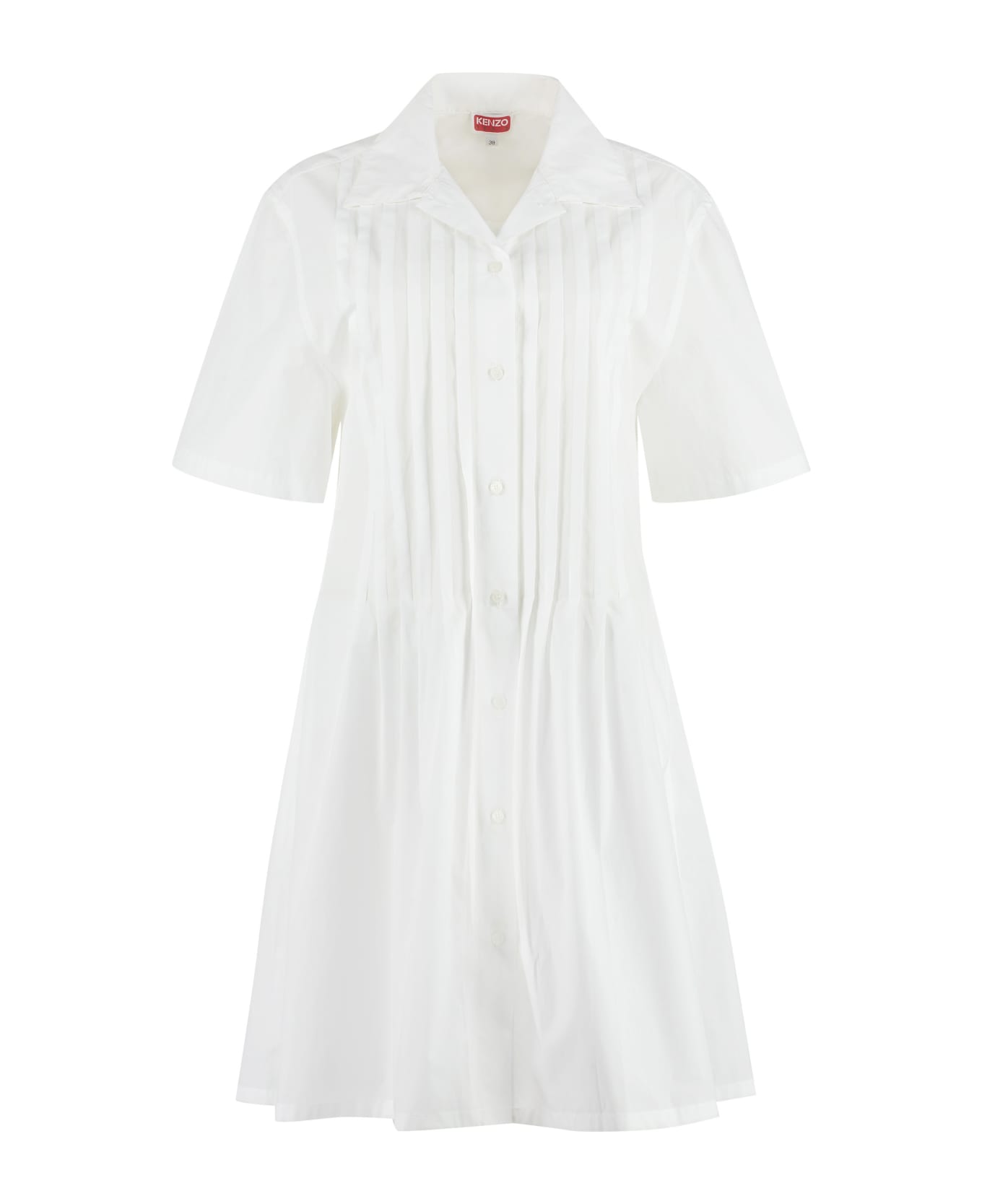 Kenzo Cotton Shirtdress - White ワンピース＆ドレス