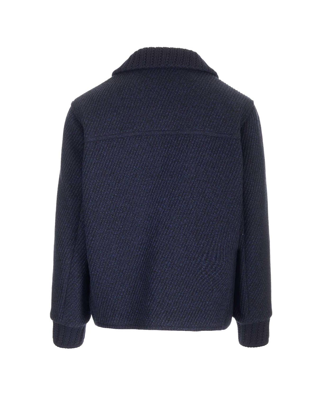 Etro Structured Wool Coat - Blu コート