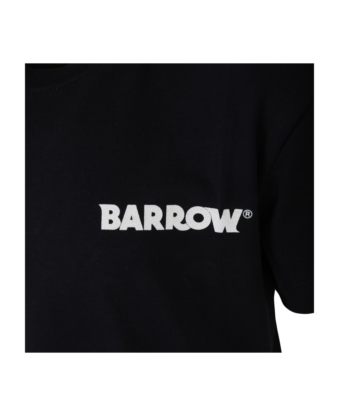 Barrow Black T-shirt For Kids With Smiley Face And Logo - Nero