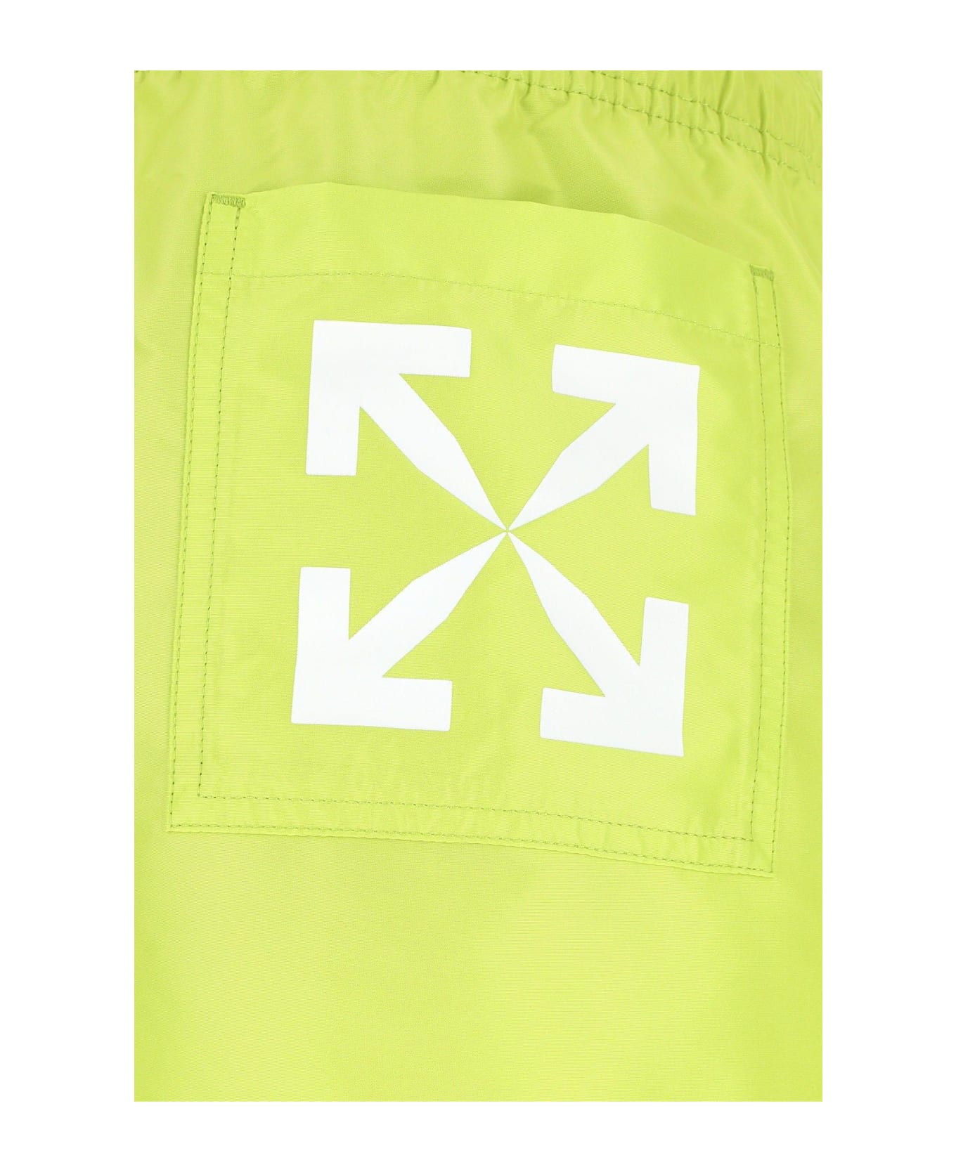 Off-White Fluo Yellow Polyester Swimming Shorts - Verde