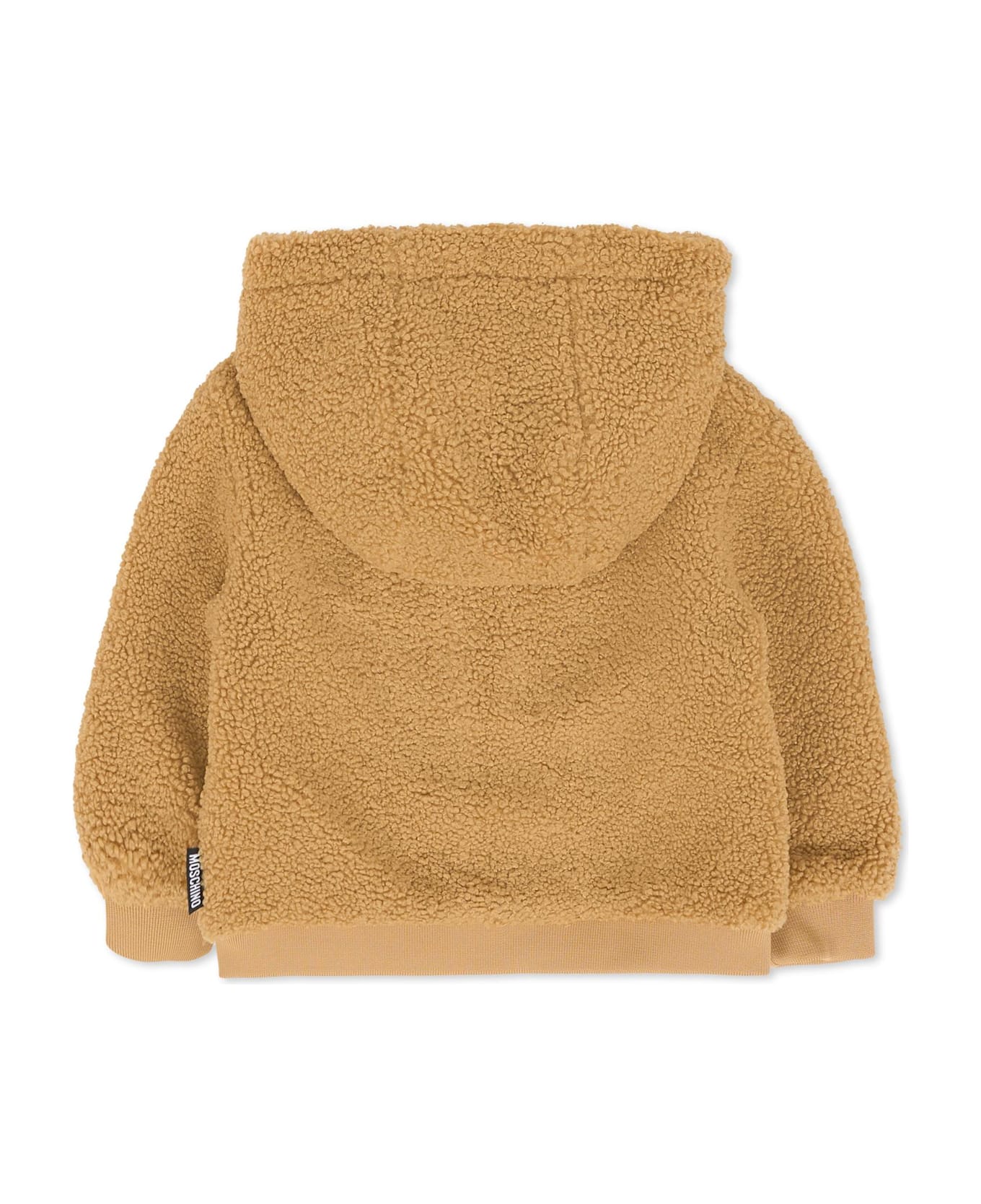 Moschino Brown Faux Fur Coat For Babykids With Teddy Bear - Brown