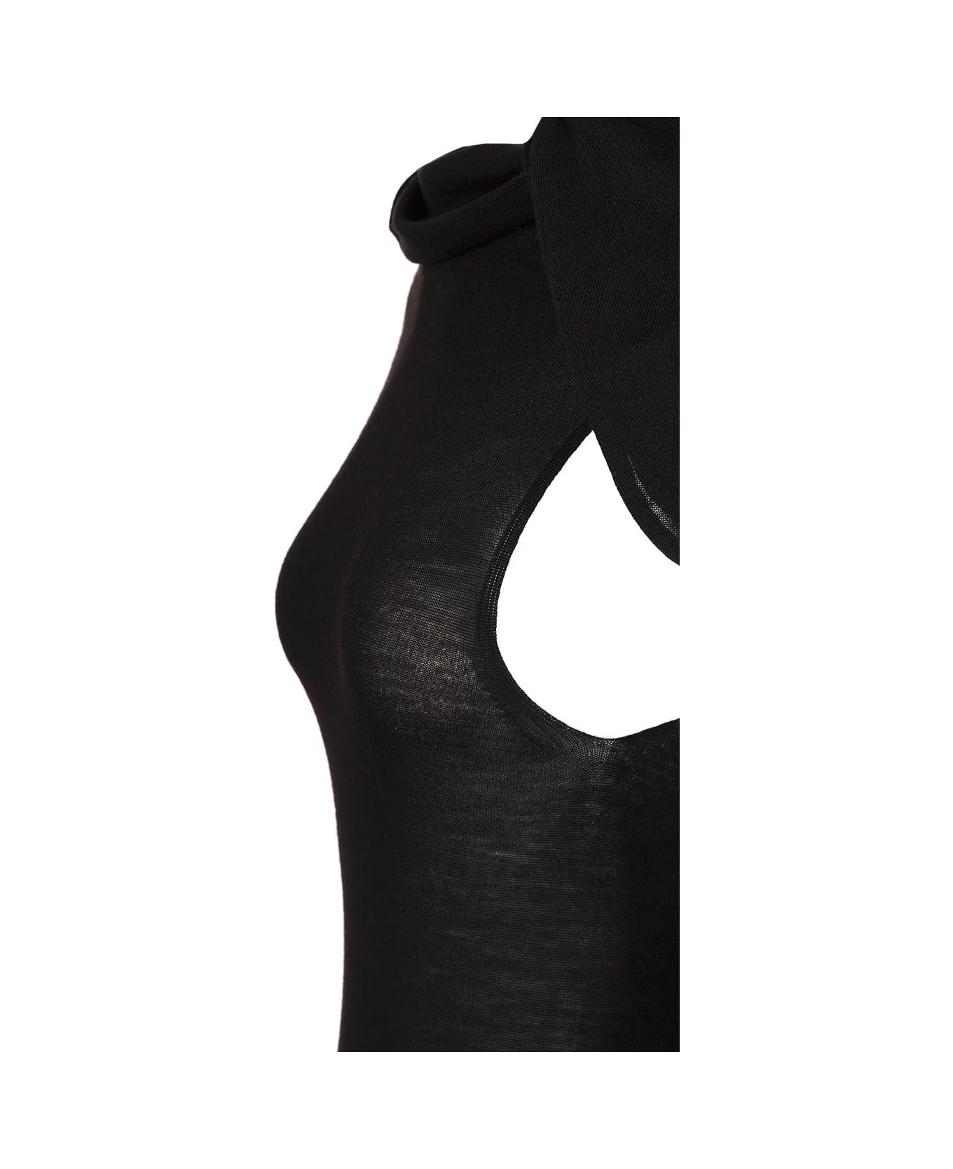 Rick Owens Long Dress In Light Wool - Black