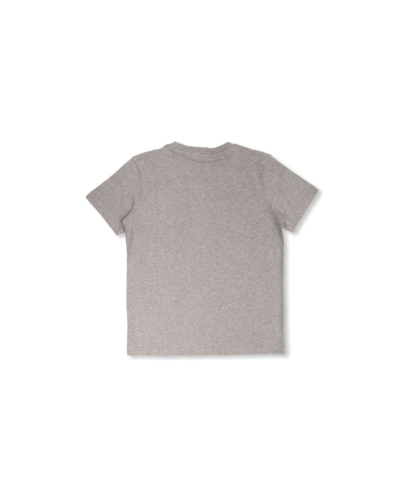 Moncler Logo Patch Crewneck Cropped T-shirt - Grey Tシャツ＆ポロシャツ