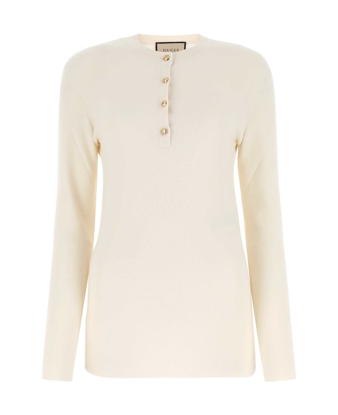 Gucci Ivory Cashmere Top - White フリース