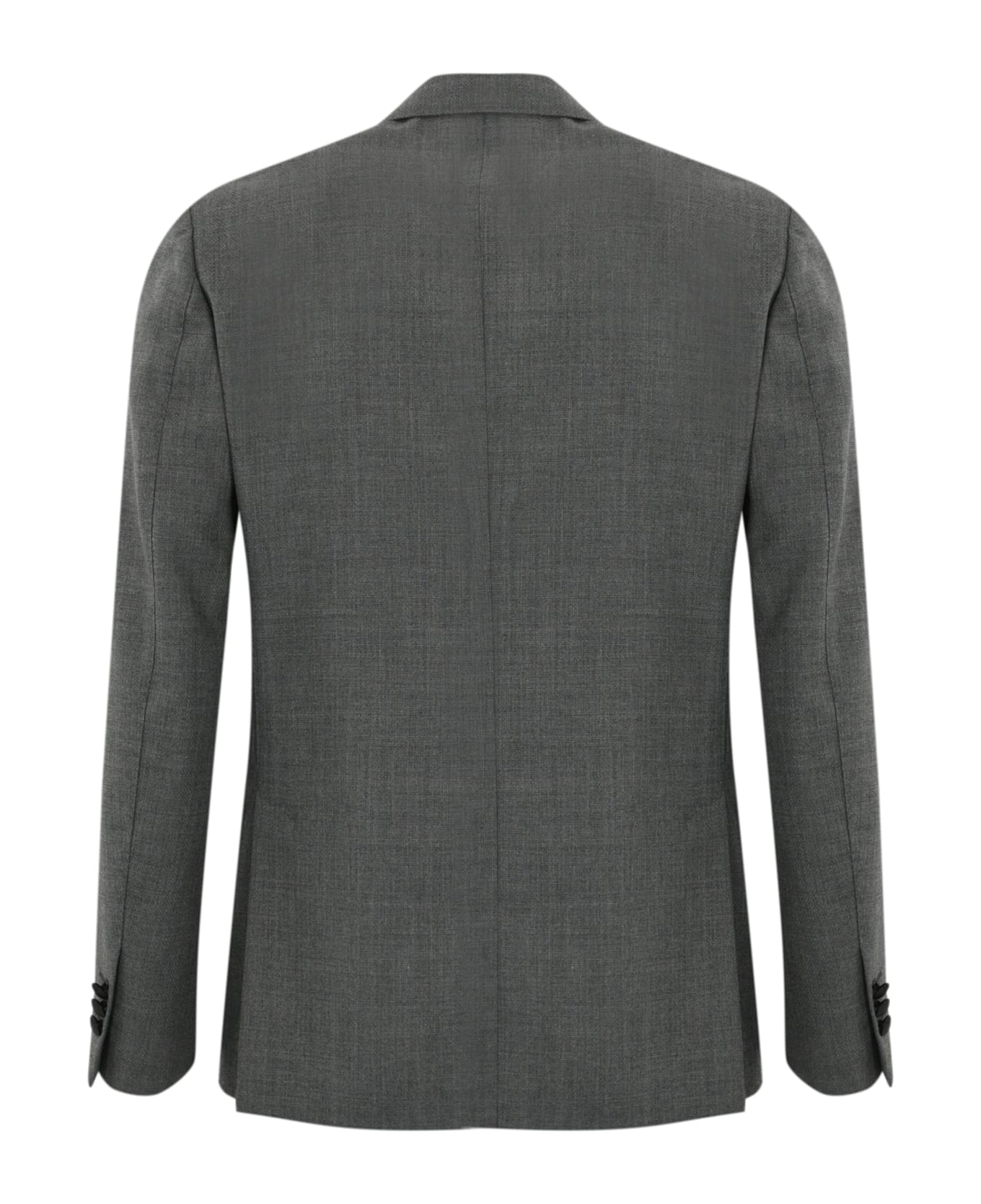Lardini Roma Double-breasted Jacket In Wool Blend - Grigio