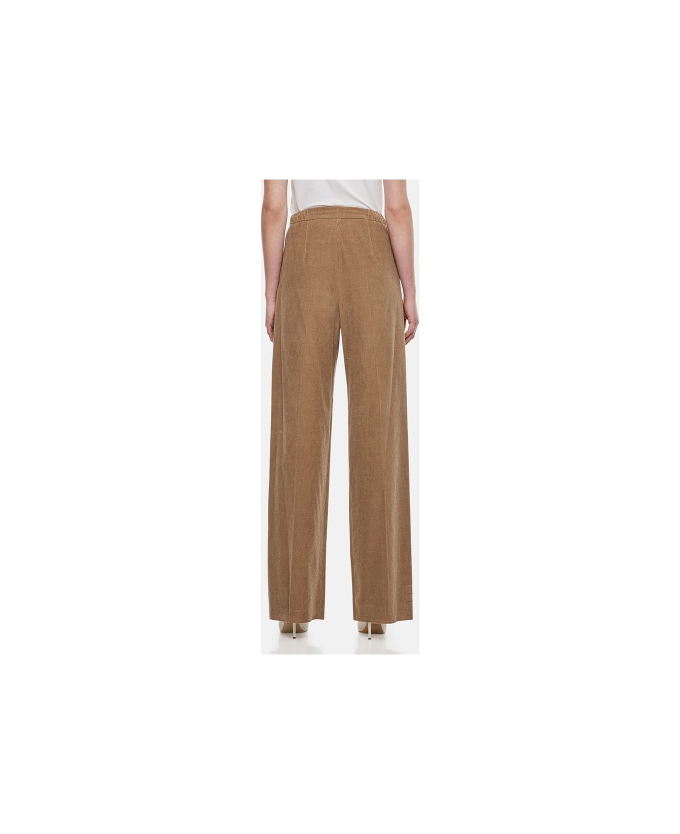 Max Mara Getto Velvet Trousers - Brown ボトムス