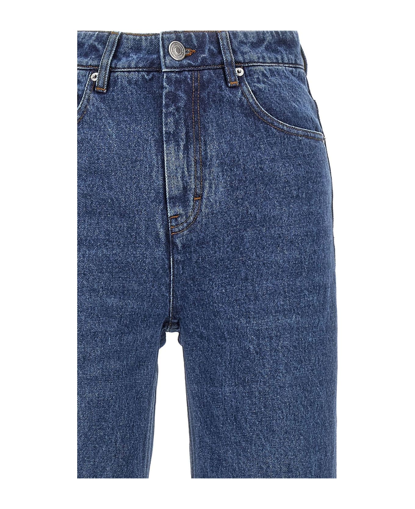 Ami Alexandre Mattiussi Flared Cotton Denim Jeans - Blue