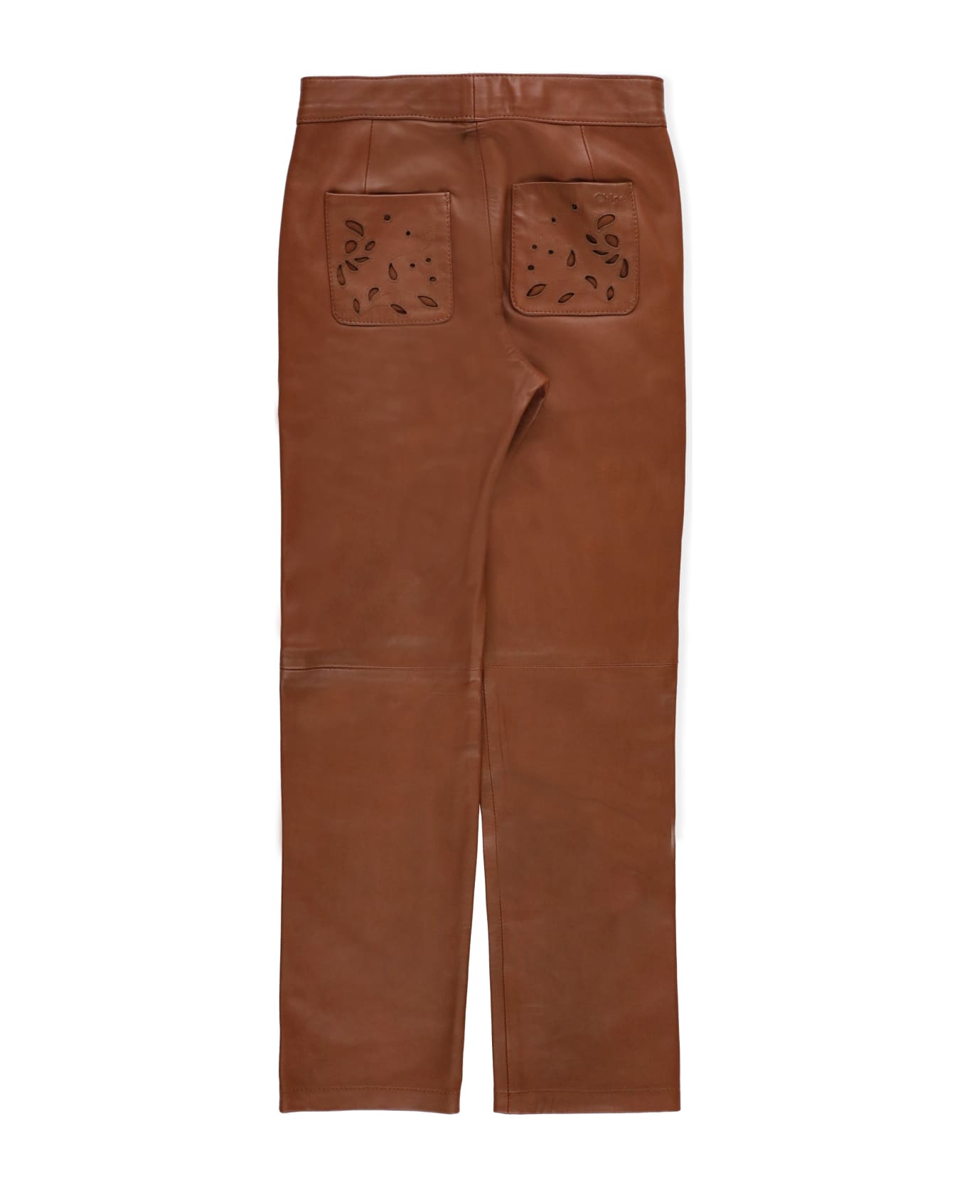 Chloé Leather Pants - Brown