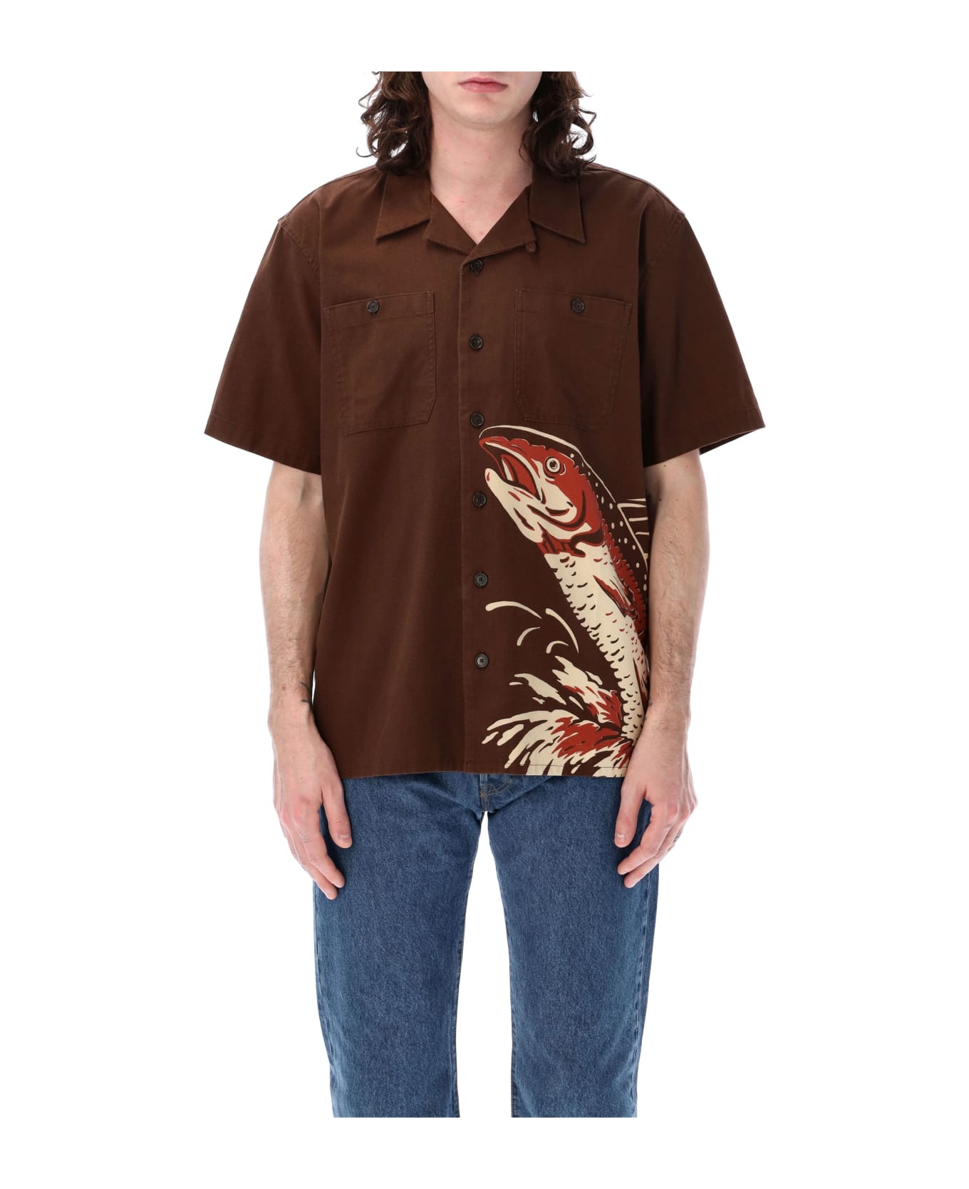 Filson Rustic Short Sleeve Camp Shirt - BROWN シャツ
