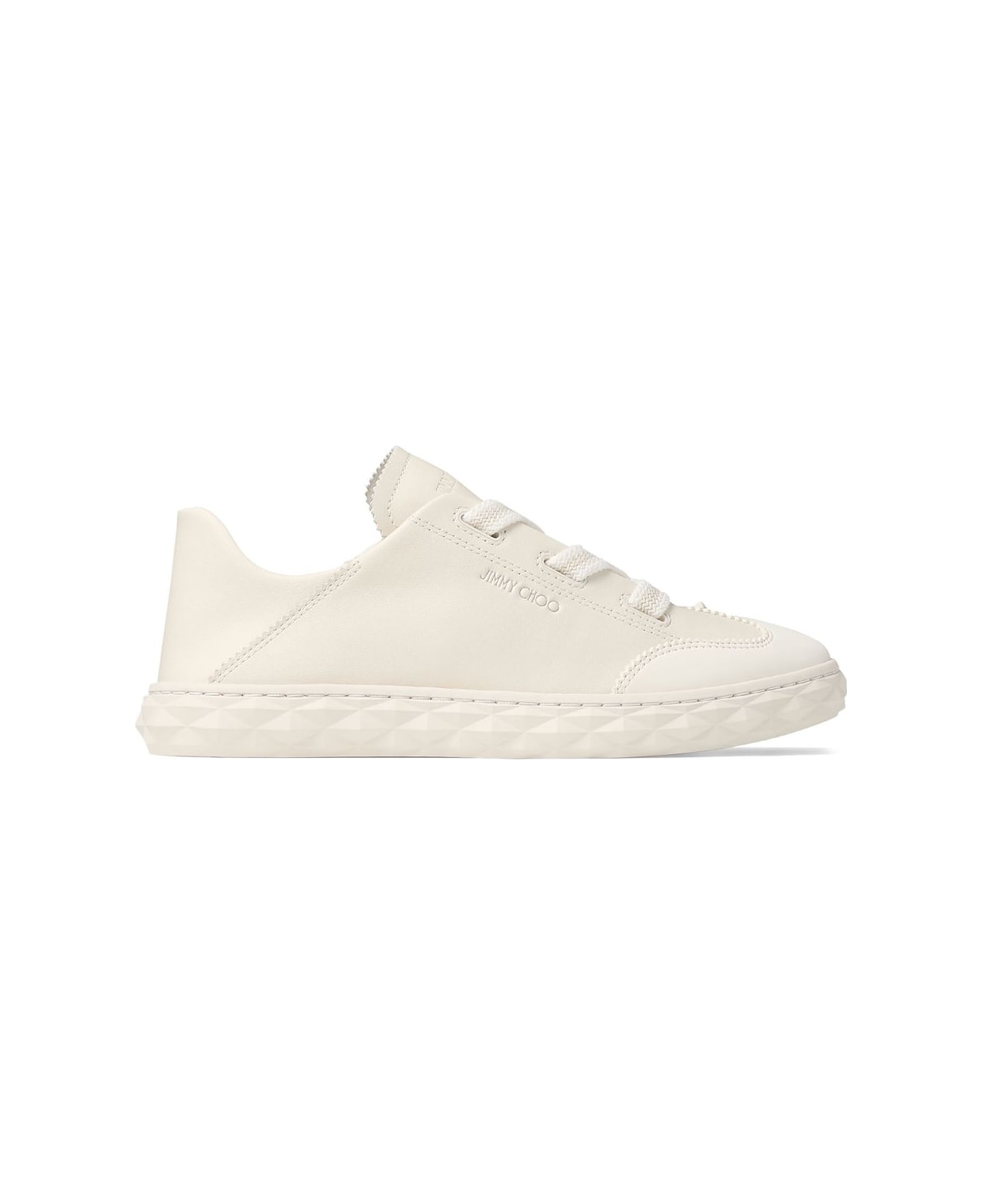 Jimmy Choo Diamond Light Leather Sneakers - White