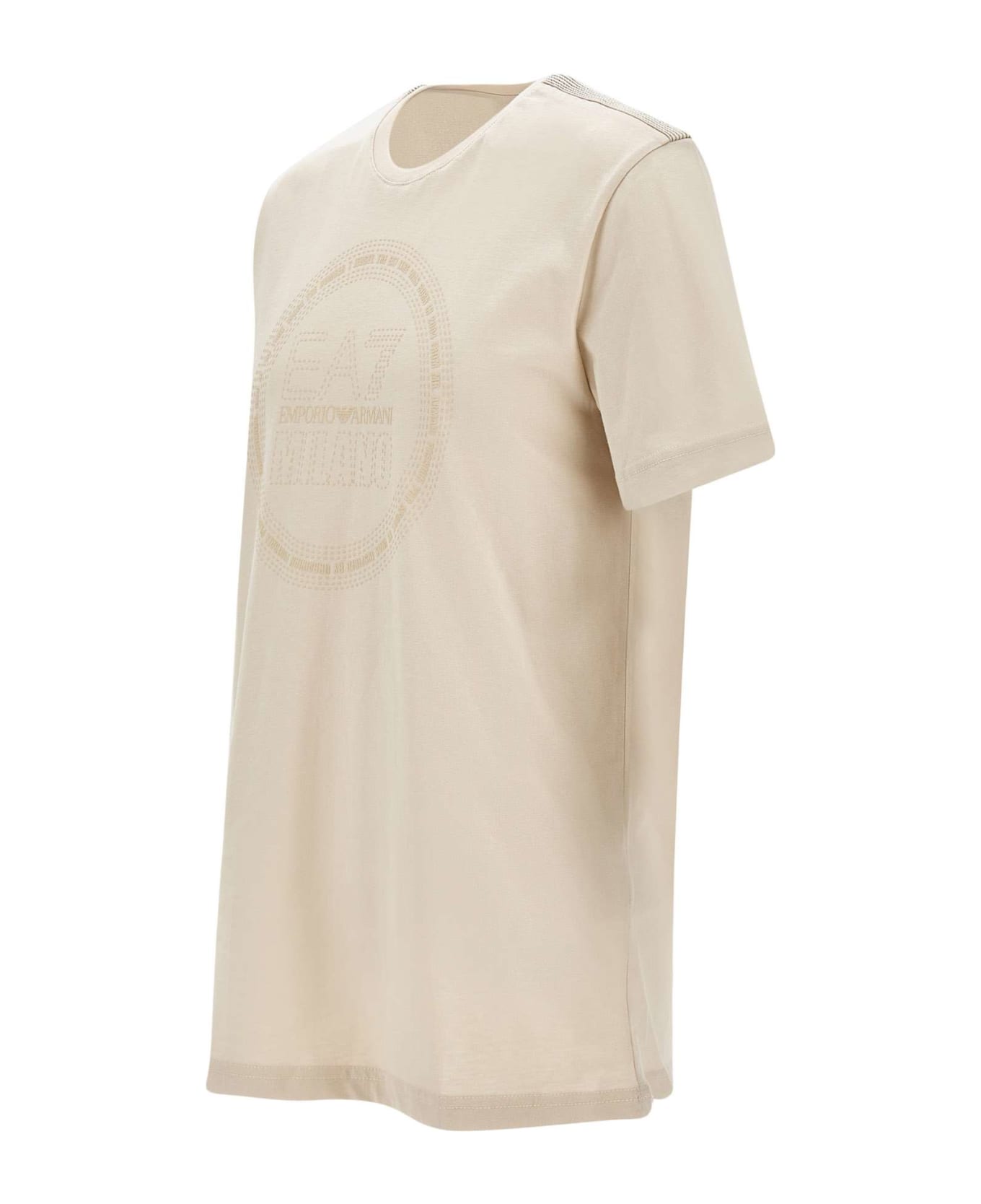 EA7 Organic Cotton T-shirt - Beige シャツ