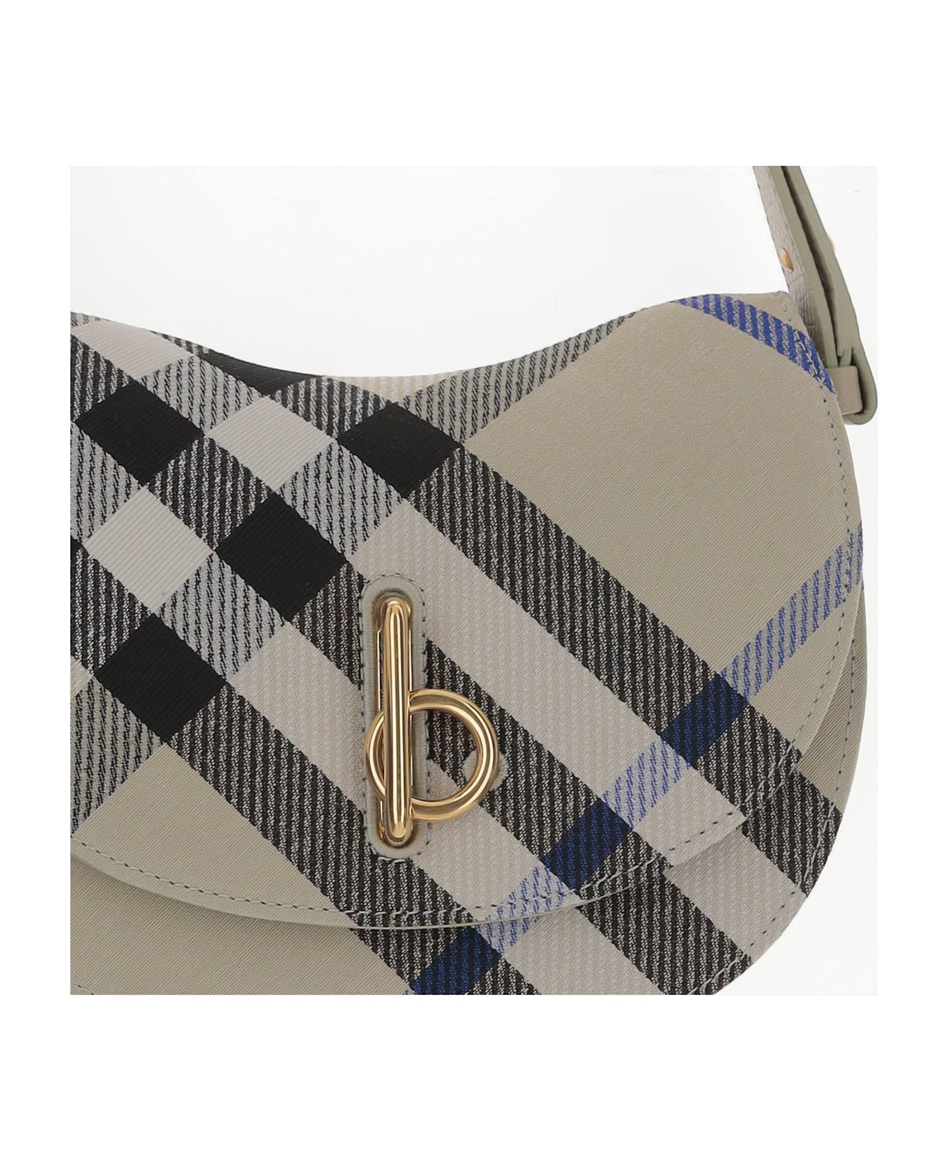 Burberry Vertical Check-Pattern Fleece Crossbody Bag 8078299