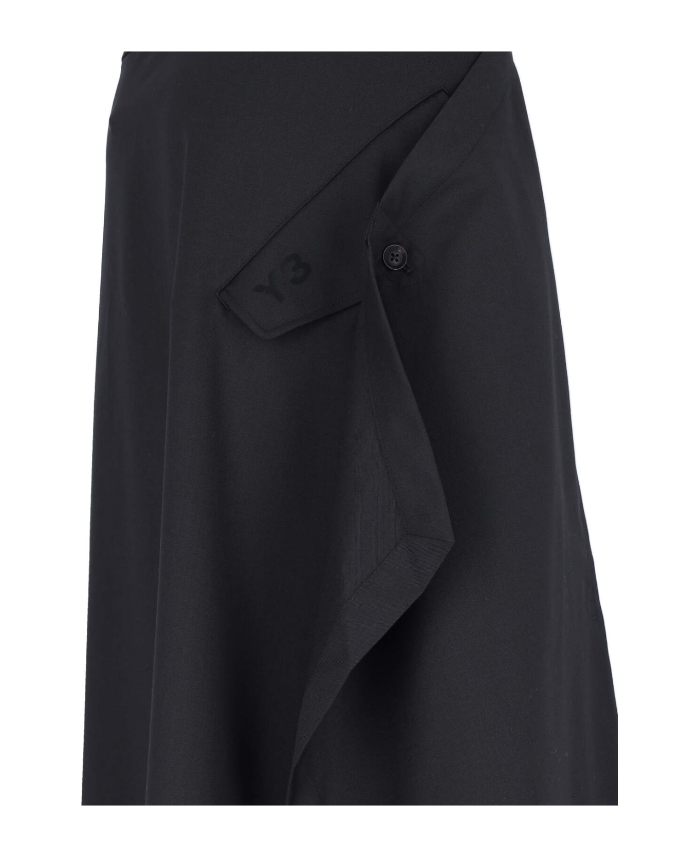 Y-3 Asymmetrical Skirt - Black   スカート