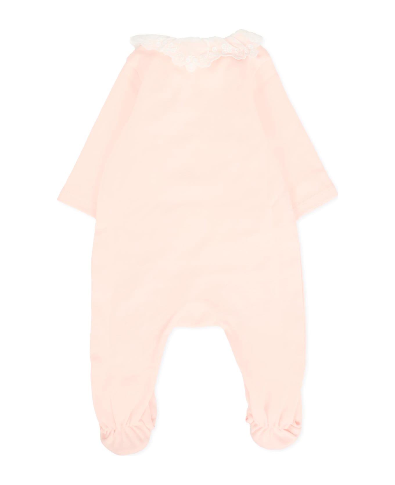 Chloé Pink Babygrow Set For Baby Girl With Logo - Pink
