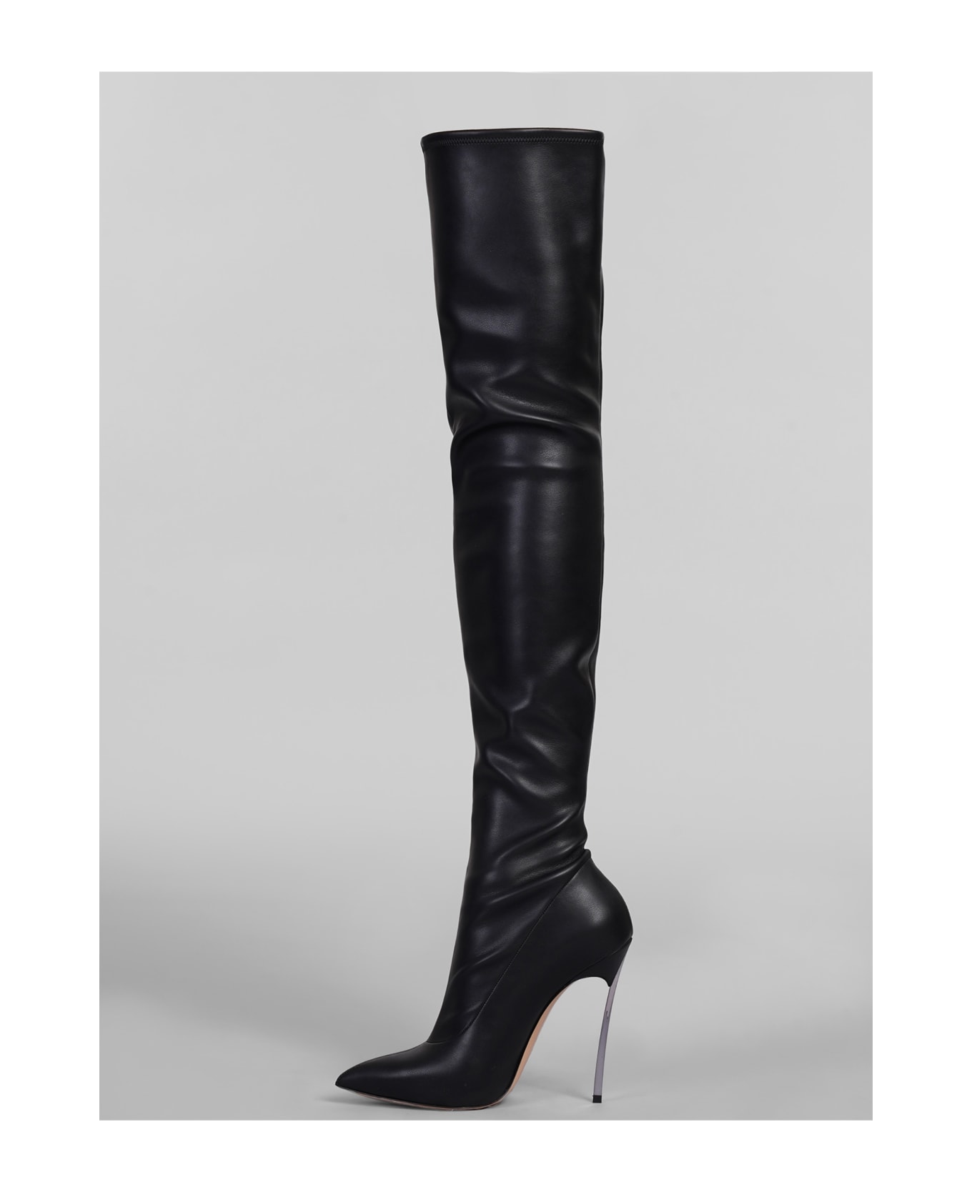 Casadei Blade High Heels Boots In Black Leather - black
