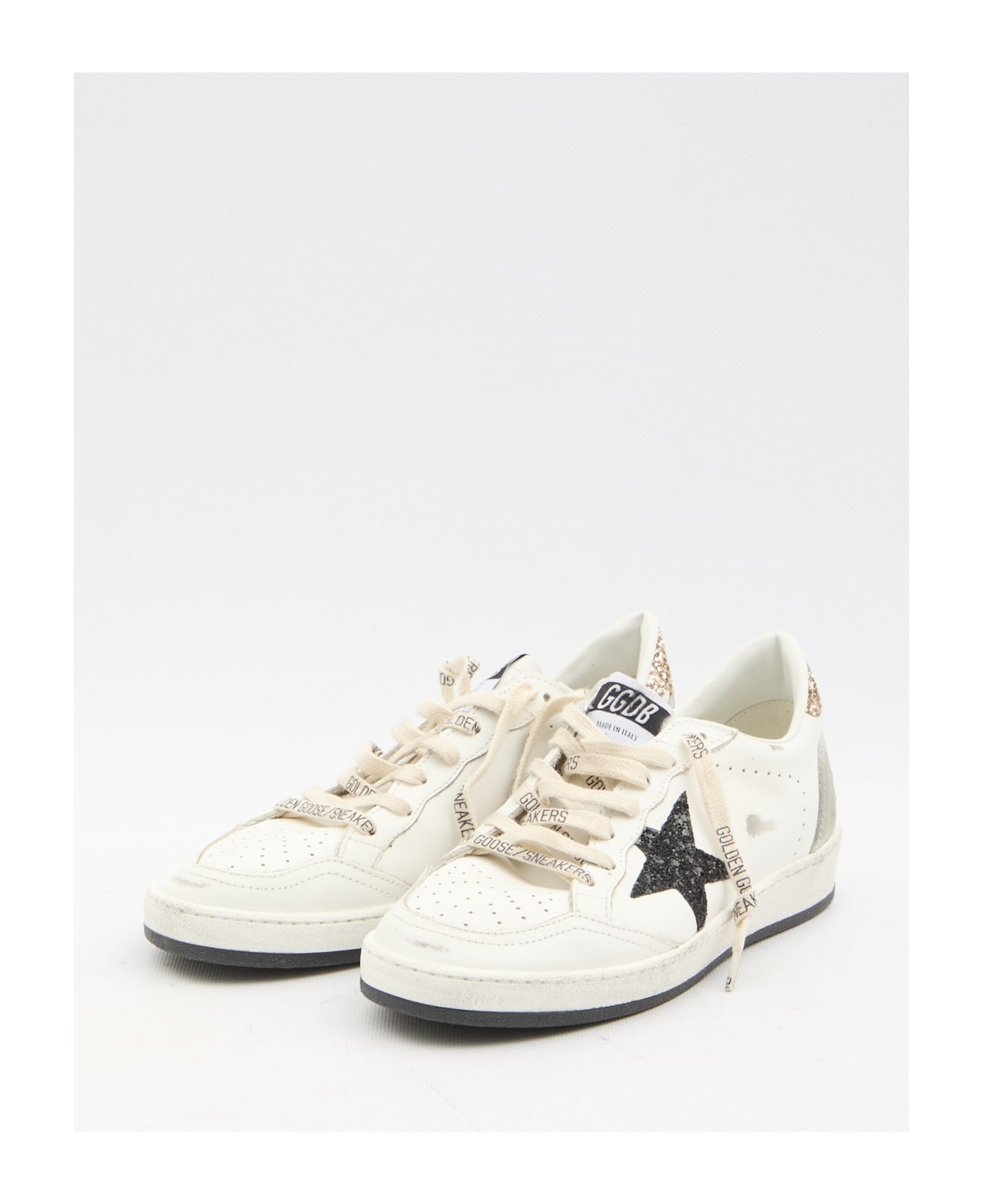 Golden Goose Ball Star Sneakers - White Black Gold Ice