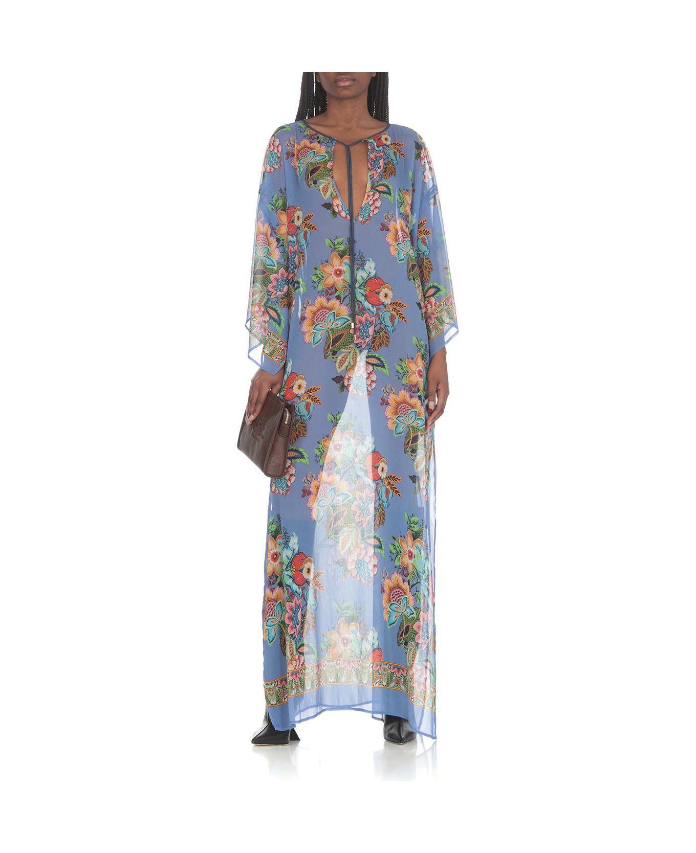 Etro Dress With Floral Pattern - Light Blue
