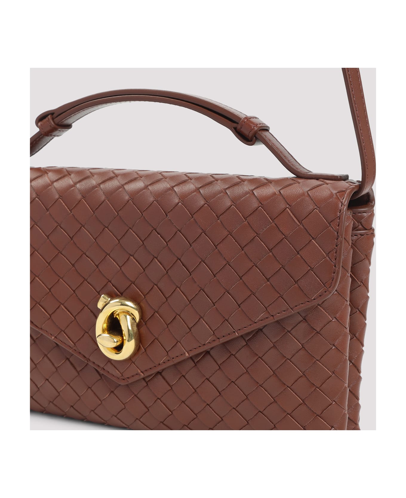 Bottega Veneta Knot Lock Shoulder Bag - Sapele Brass