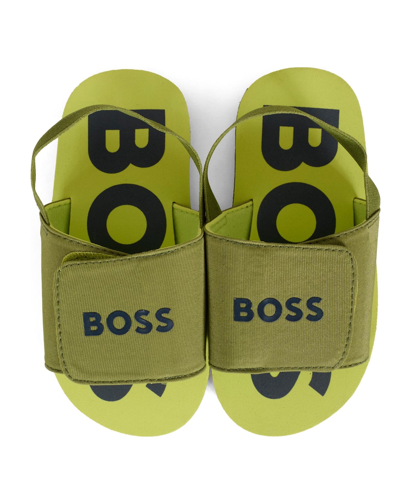 Hugo Boss Green Sandals For Baby Boy And Boy With Logo - Green
