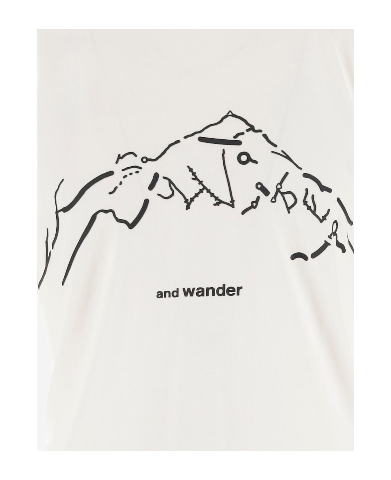 And Wander Cotton Blend T-shirt With Logo - White