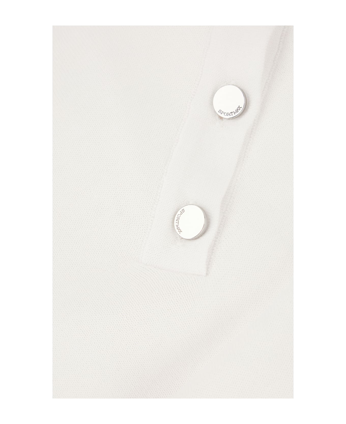 SportMax White Cotton Polo Shirt - Bianco