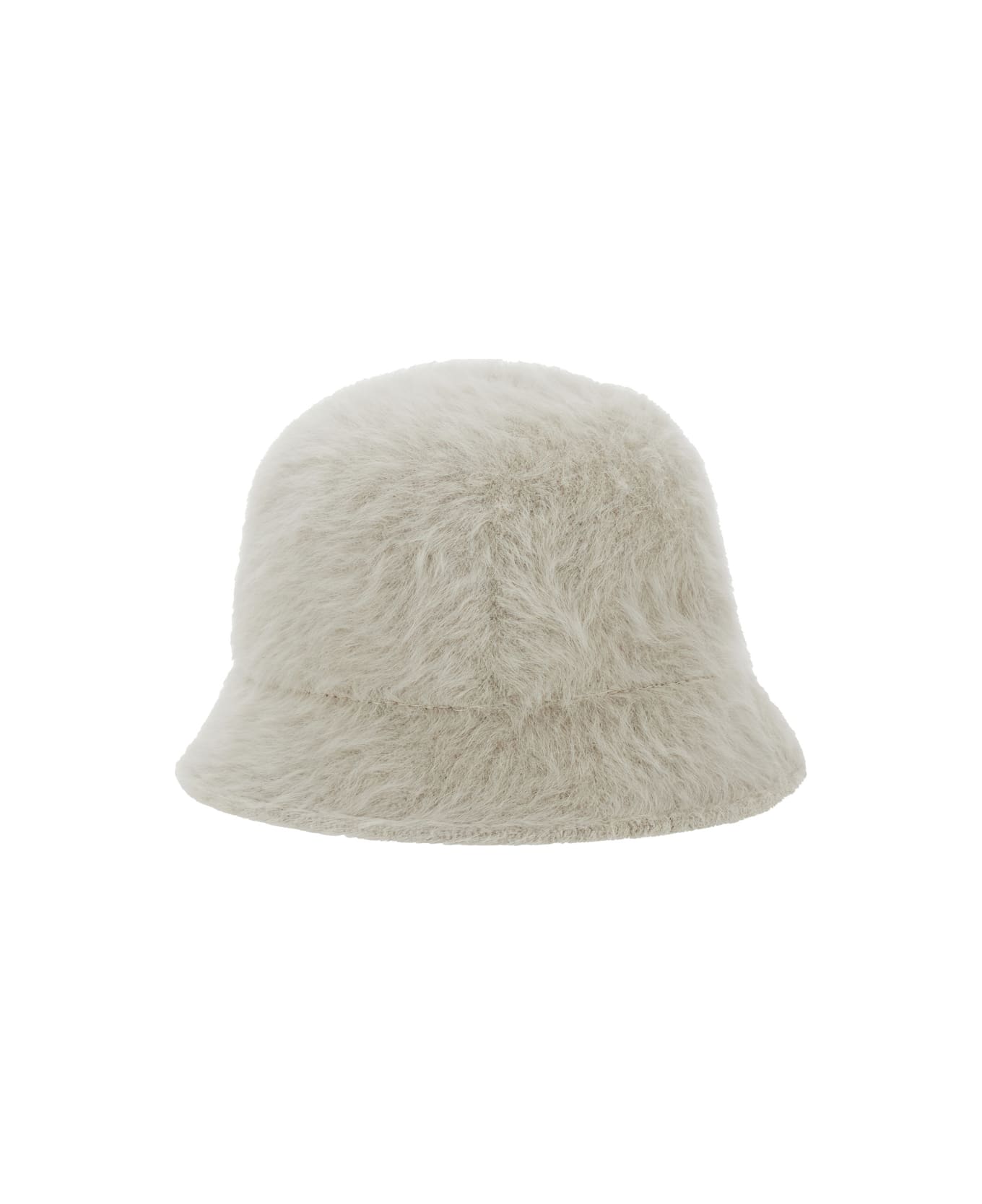Antonelli White Hat With Brushed-effect In Faux Fur Woman - Grey