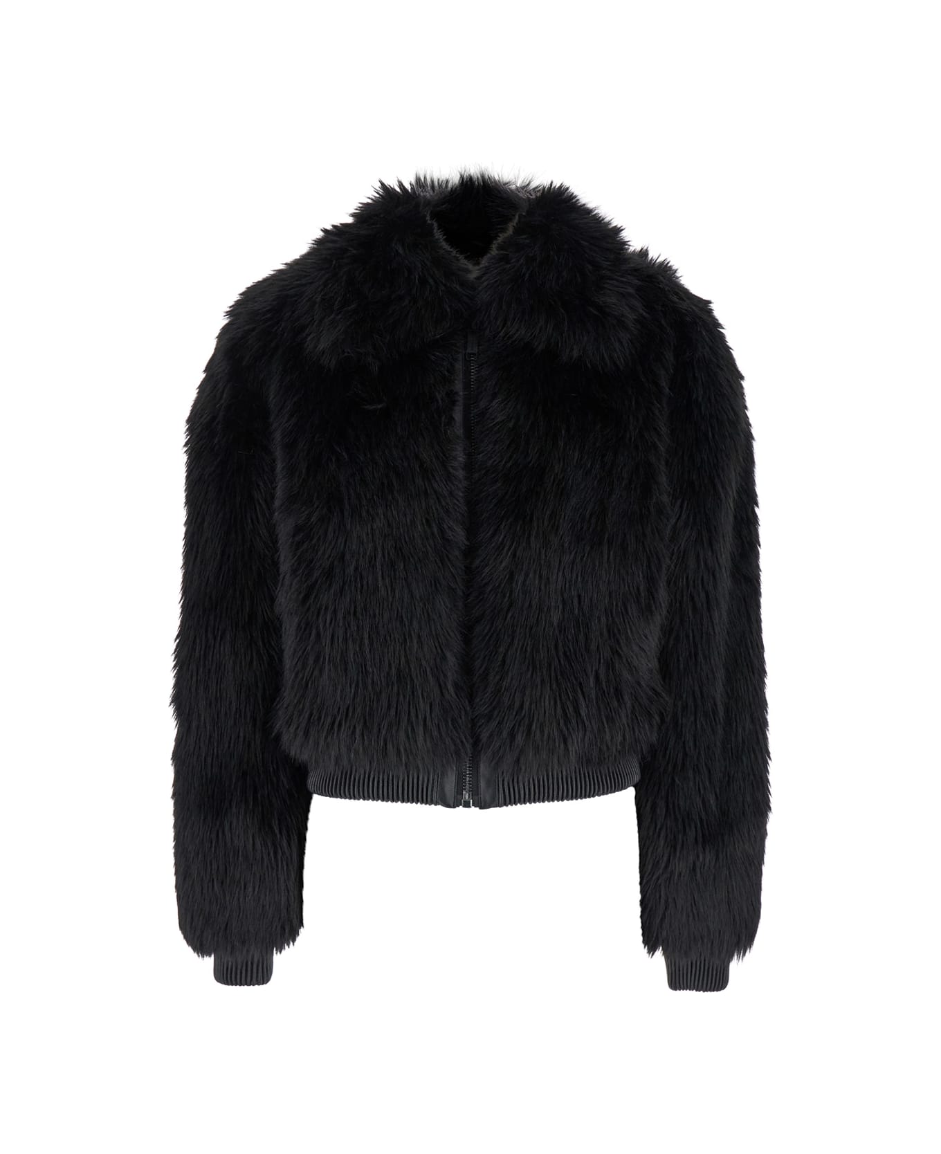 MICHAEL Michael Kors Faux Fur Bomer Jkt - Black