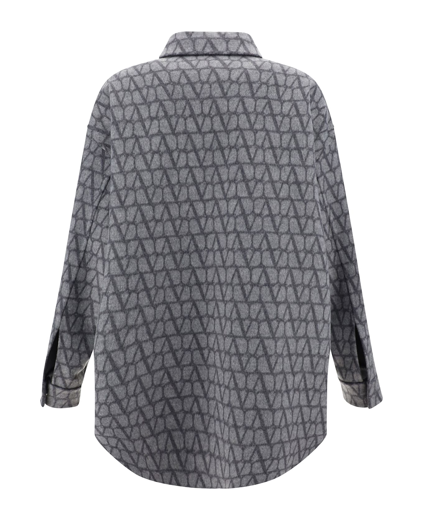 Valentino Reversible Shirt Jacket - Grigio Mel Iconographe Grigio/grigio Mel