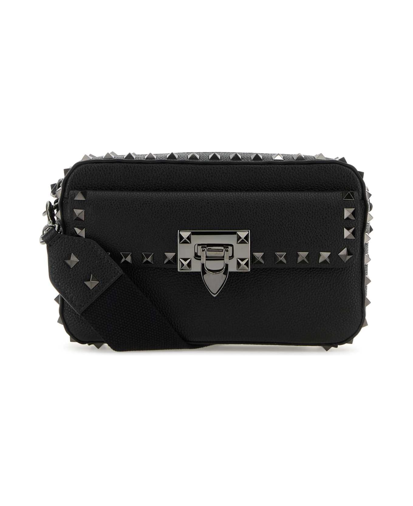 Valentino Garavani Black Leather Rockstud Crossbody Bag - NERO