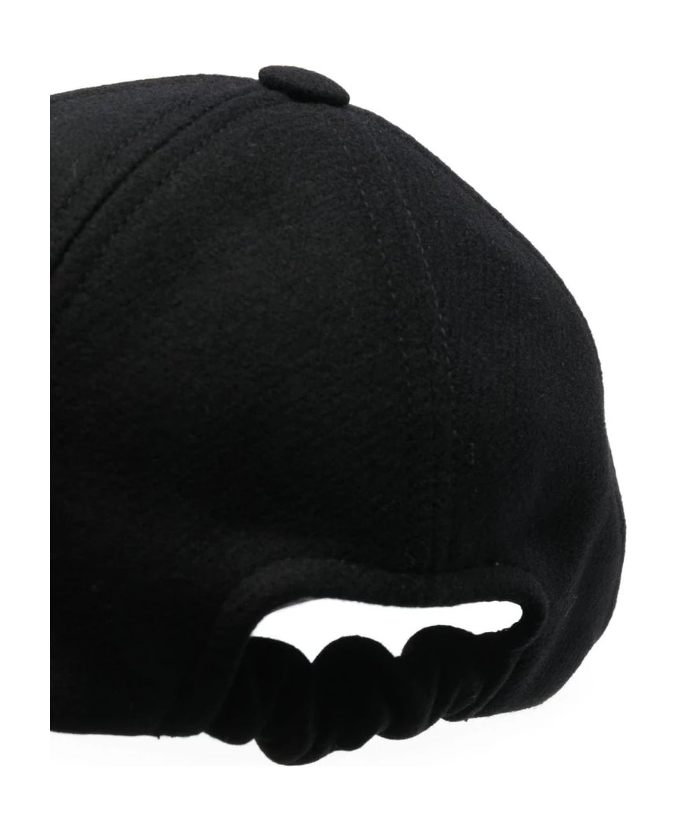 Patou Black Virgin Wool Blend Cap - Black