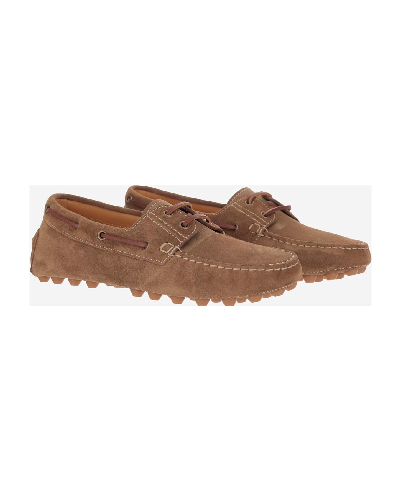 Tod
s Light Walnut Leather Driving Moccasin - Beige