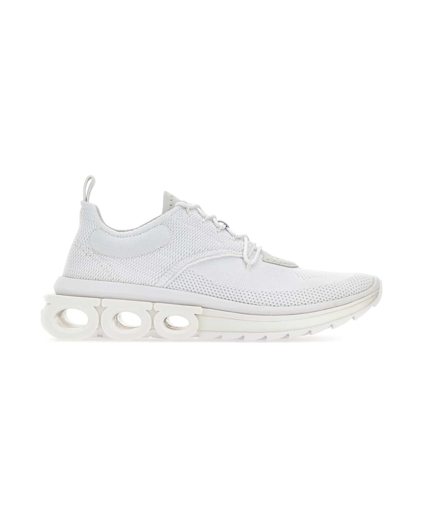Ferragamo White Tech Knit Nima Sneakers - BIANCO