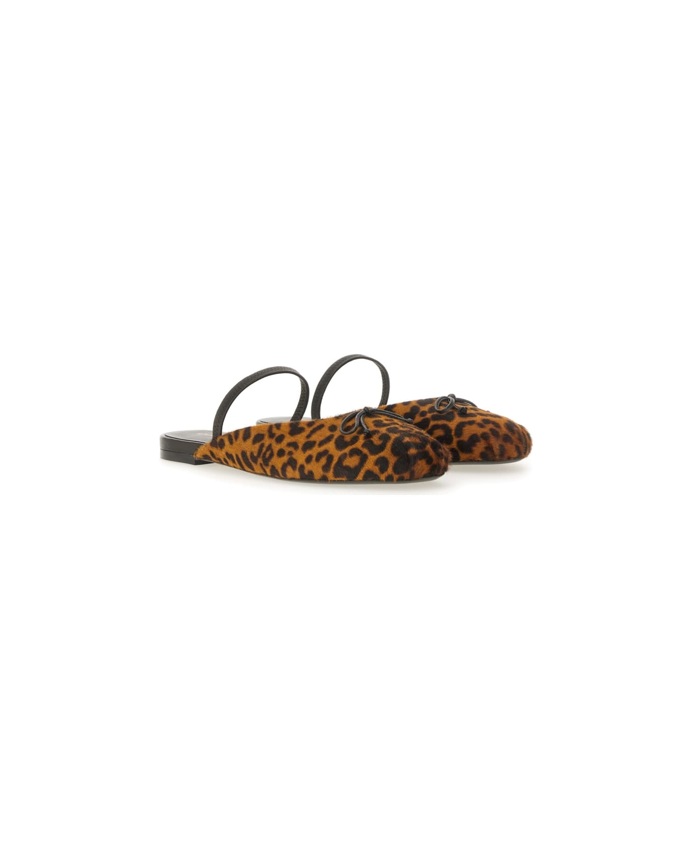 Stuart Weitzman Ballerina Mule "first Bow" - ANIMALIER