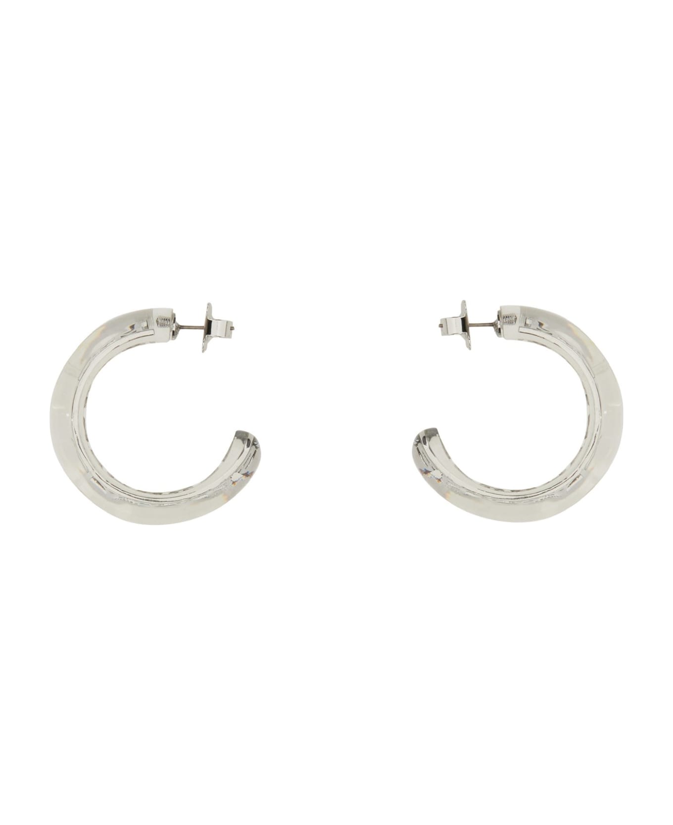 Marc Jacobs Monogram Hoop Earrings - ARGENTO