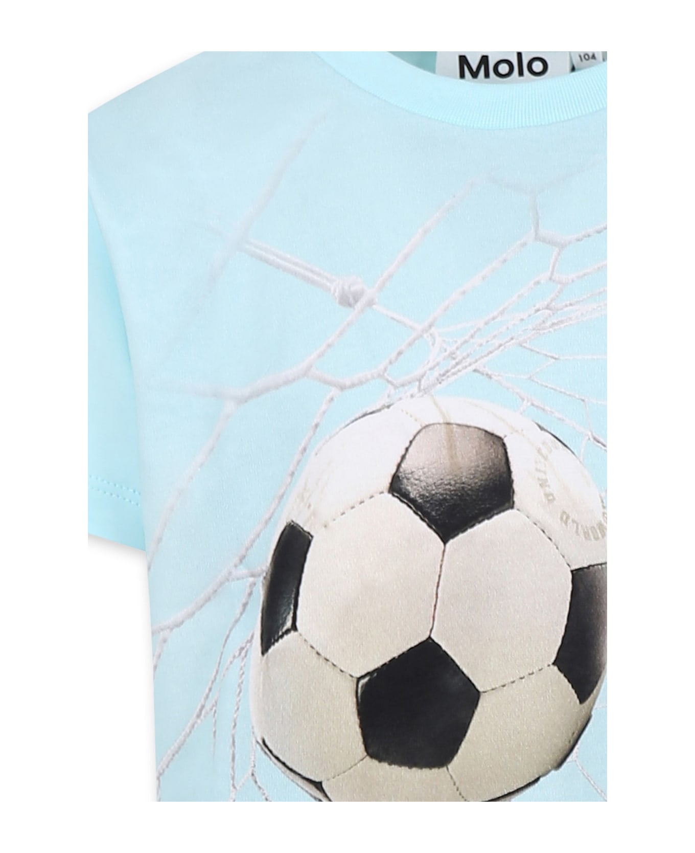 Molo Light Blue T-shirt For Boy With Football Print - Light Blue