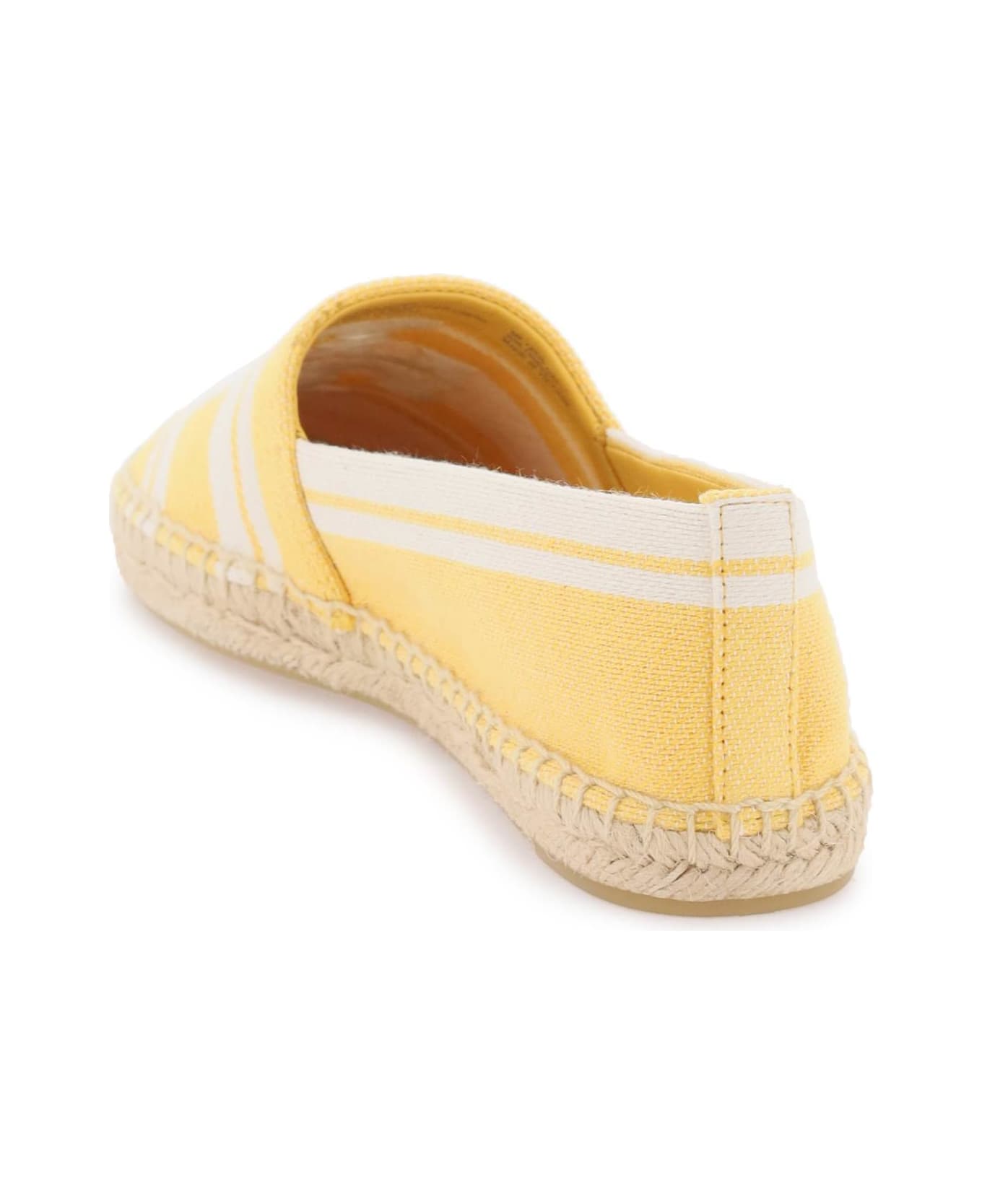 Tory Burch Striped Espadrilles With Double T - MELLOW YELLOW ASH WHITE (Yellow)