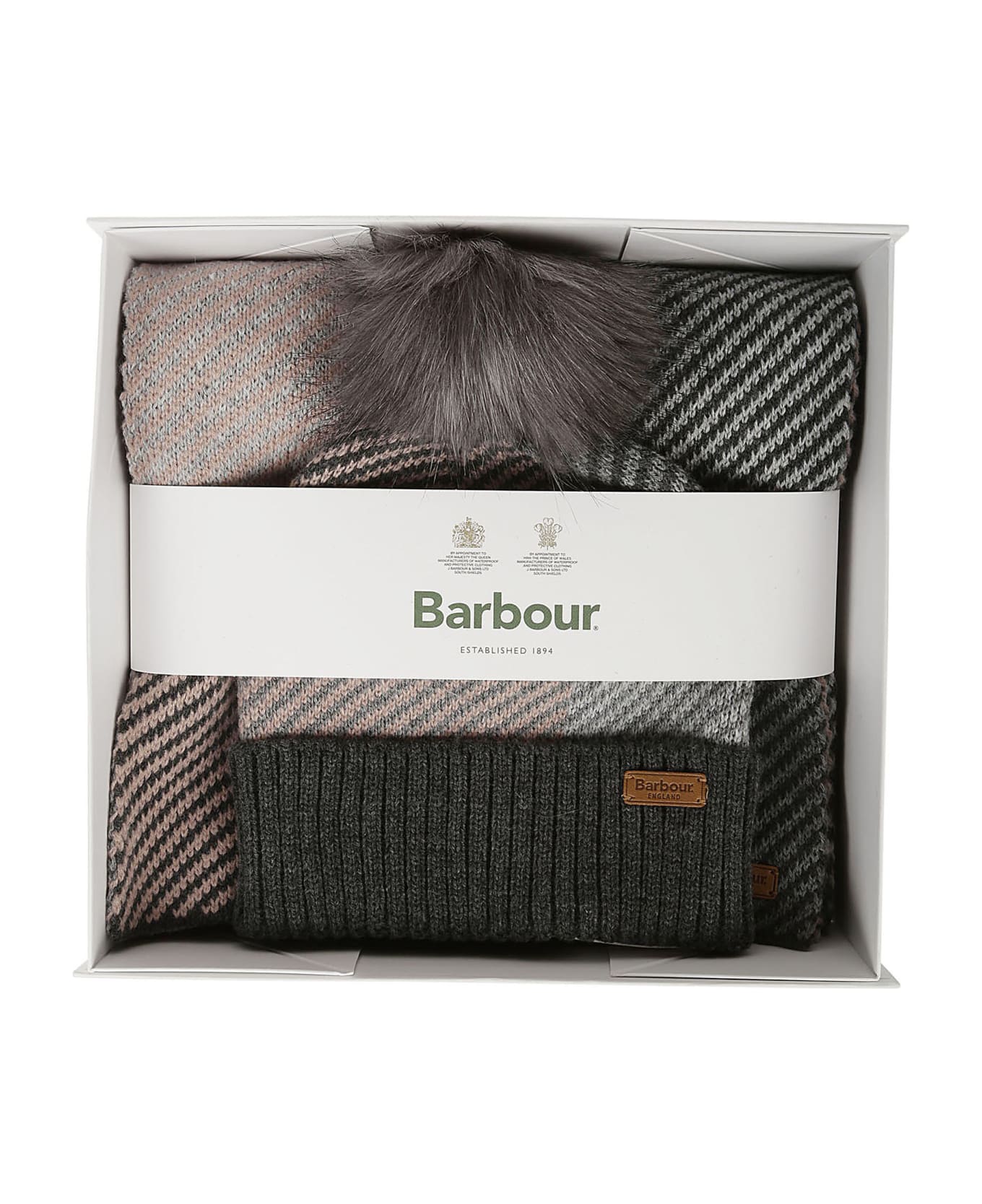 Barbour Nyla Beanie Scarf Gift Set - Pearl Grey