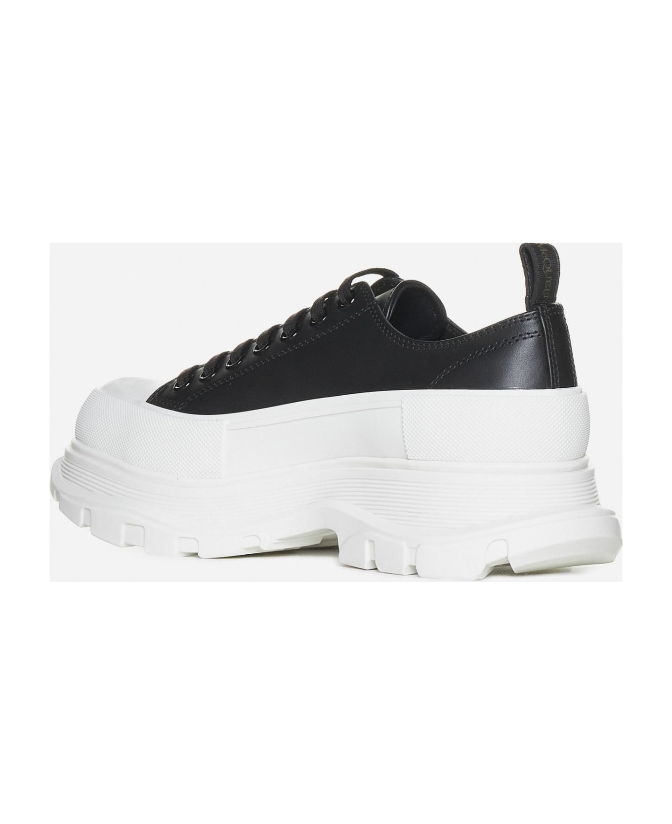 Alexander McQueen Tread Slick Leather Sneakers - Black