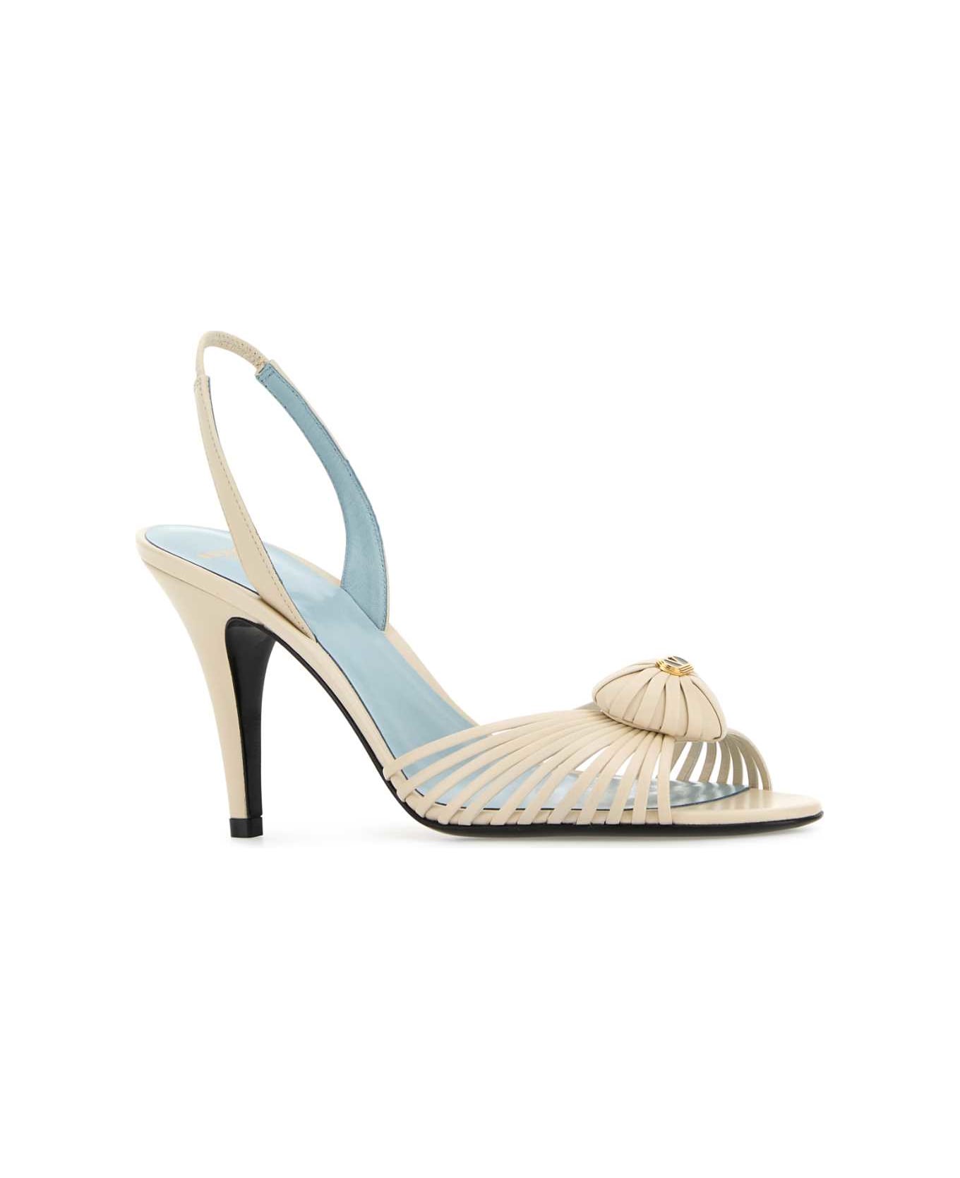 Valentino Garavani Ivory Leather Royal Sandals - BUTTERWHITE