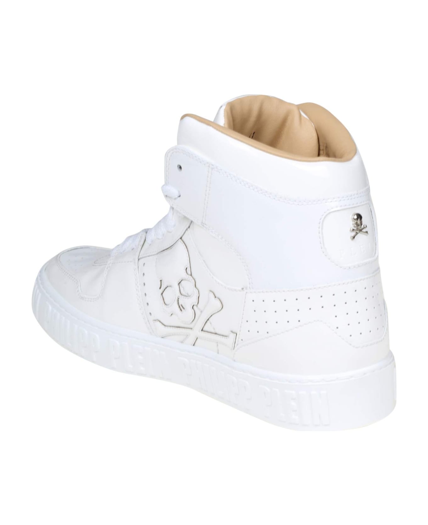 Philipp Plein Snaekers Hi Top In White Leather - White スニーカー